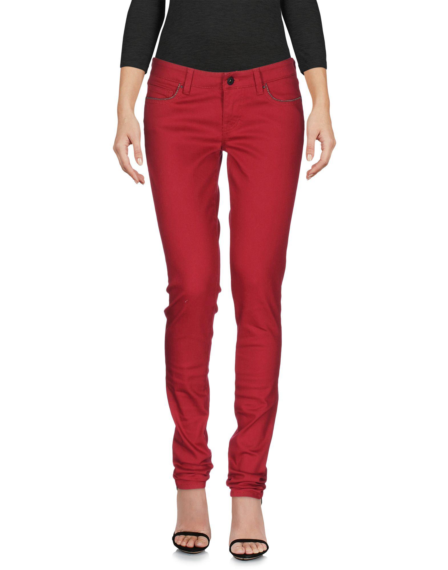 red guess pants