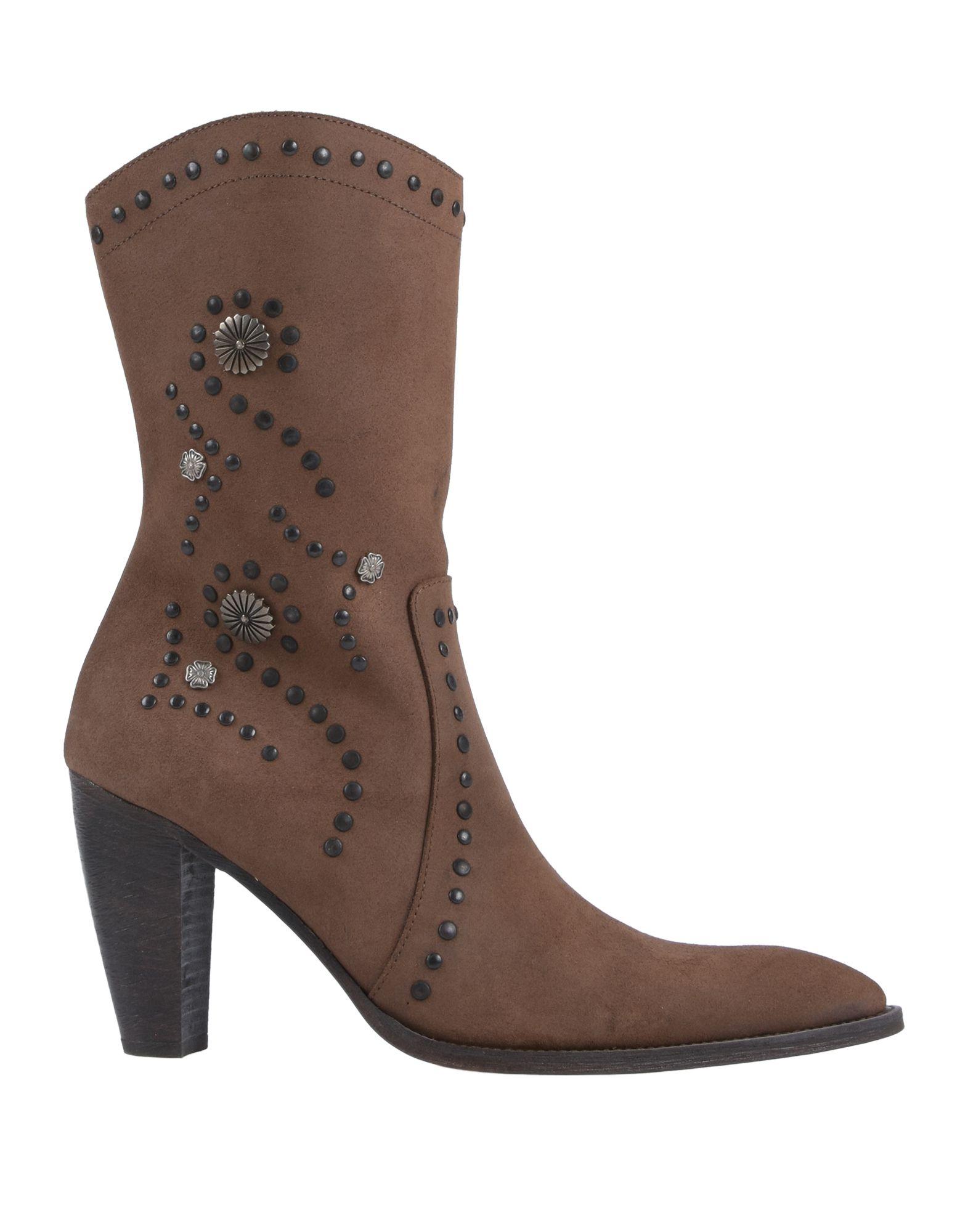 Via Roma 15 Leather Ankle Boots in Brown - Lyst