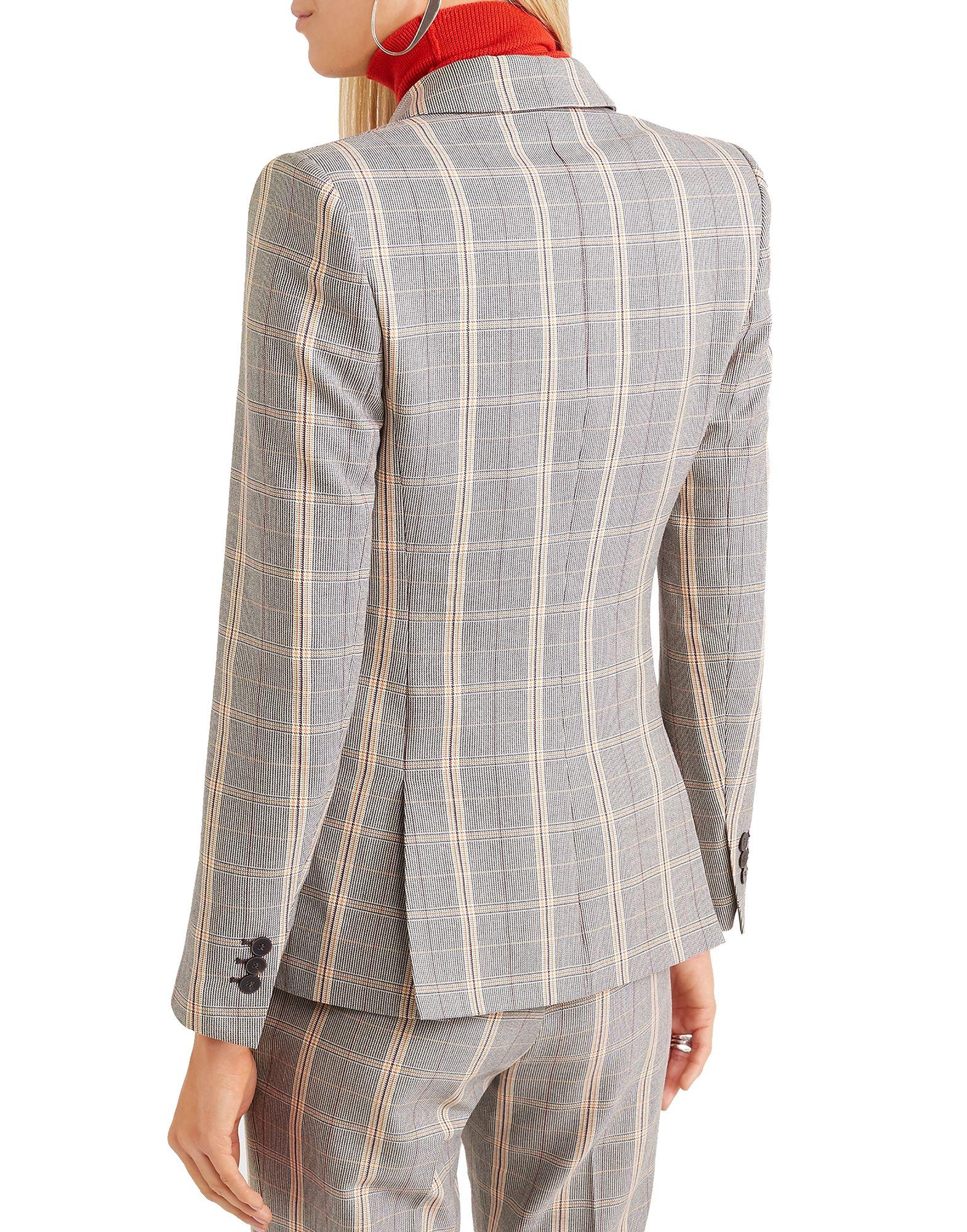 maje checked woven blazer