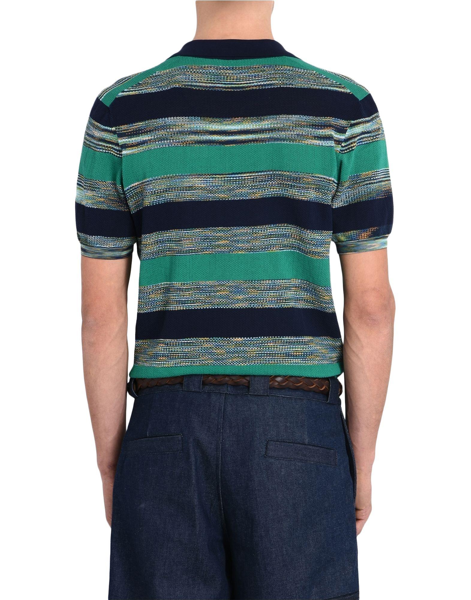 Missoni Cotton Polo Shirt in Green for Men - Lyst