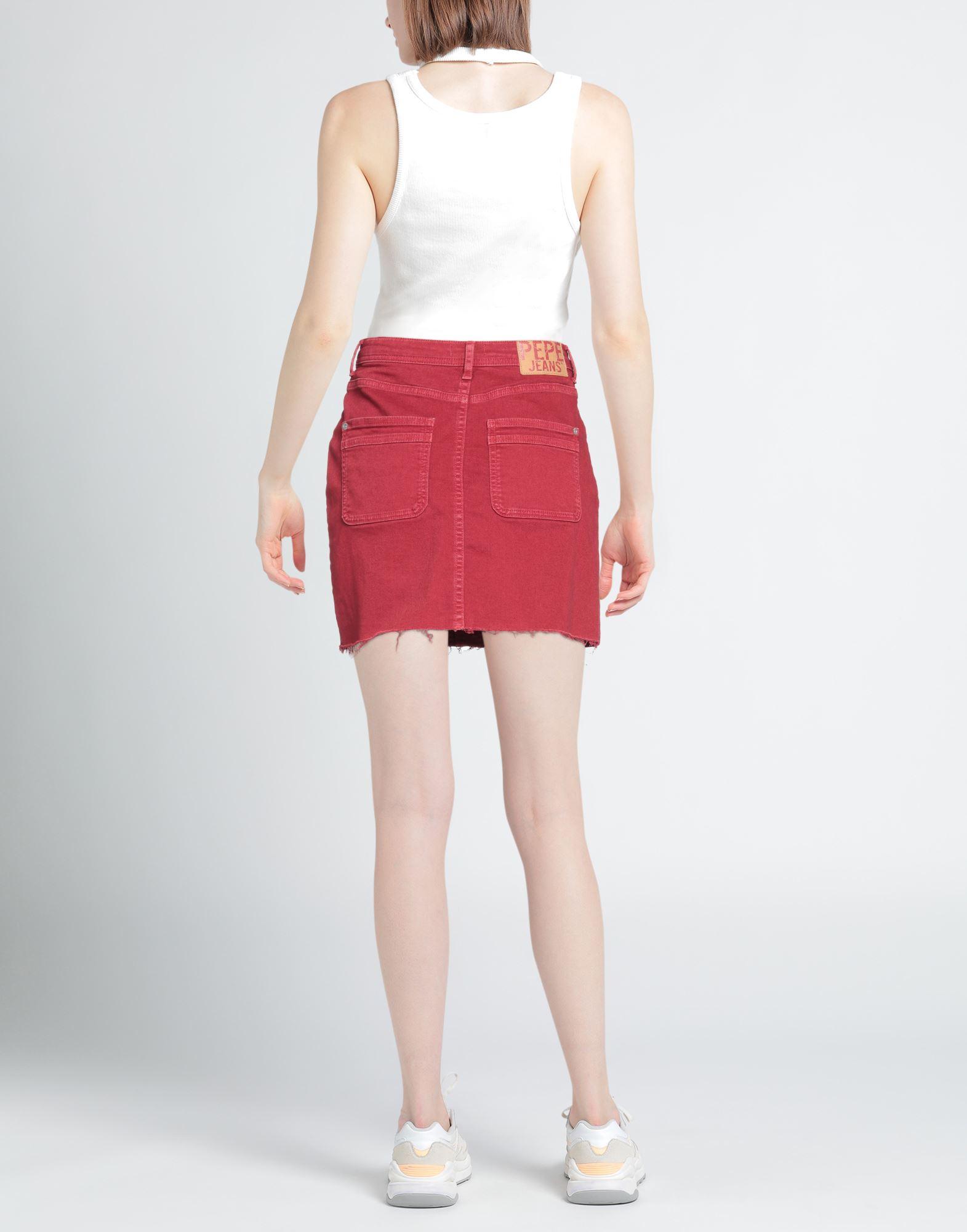 Pepe Jeans Denim Skirt in Red | Lyst