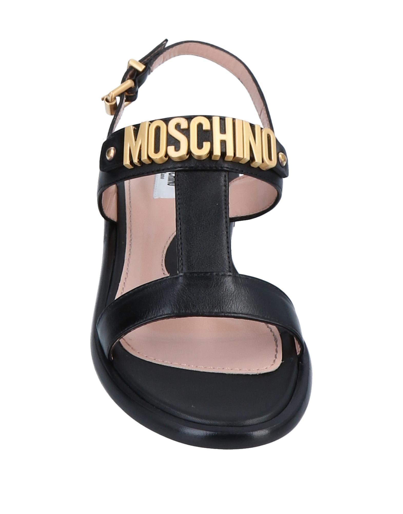 Moschino Leather Sandals in Black Lyst