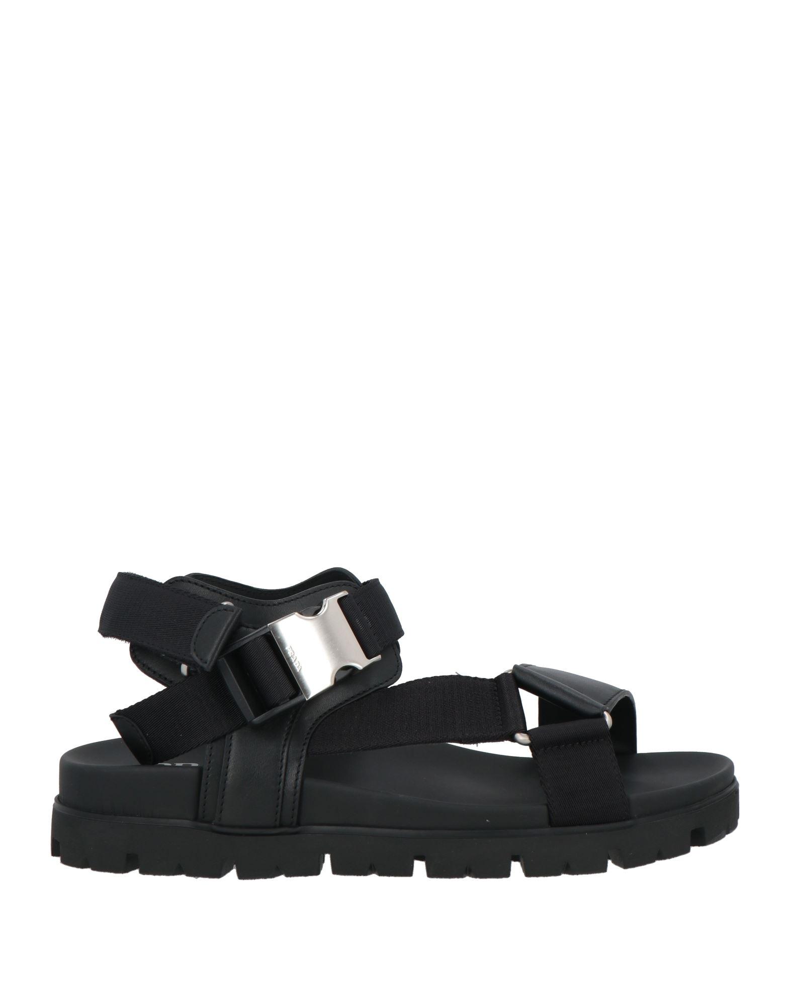 Prada Leather Trimmed Technical Sandals in Black for Men Lyst UK