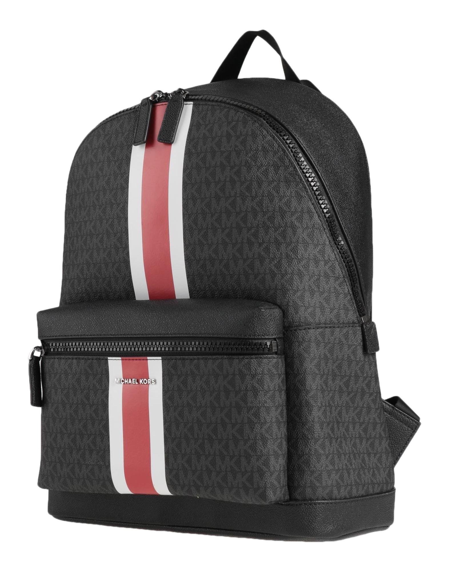 MICHAEL KORS MENS Hudson Pebbled Leather and Logo Stripe Backpack