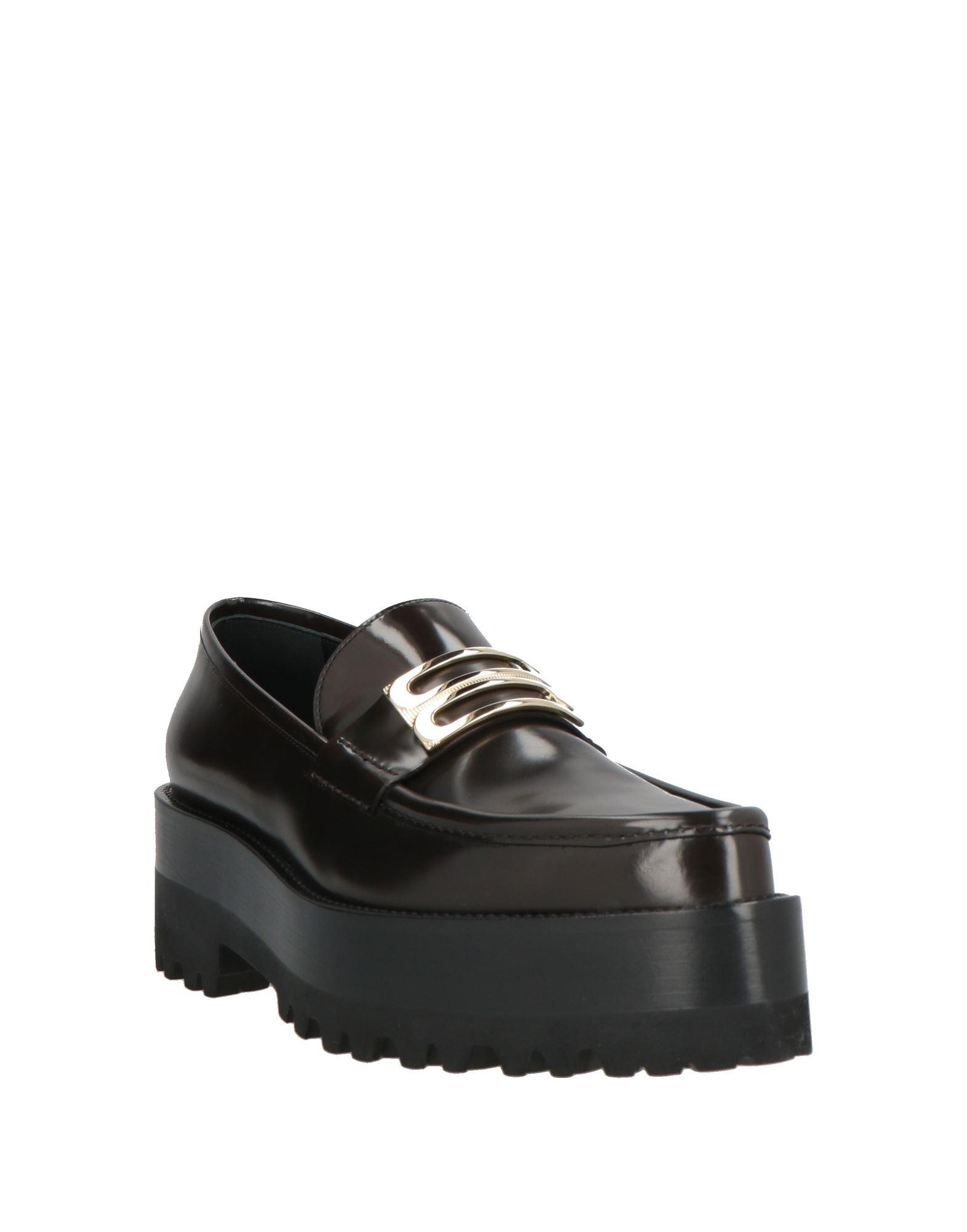 【VICTORIA BECKHAM】 Embellished leather platform loafers Black Embellished leather platform loafers | VICTORIA