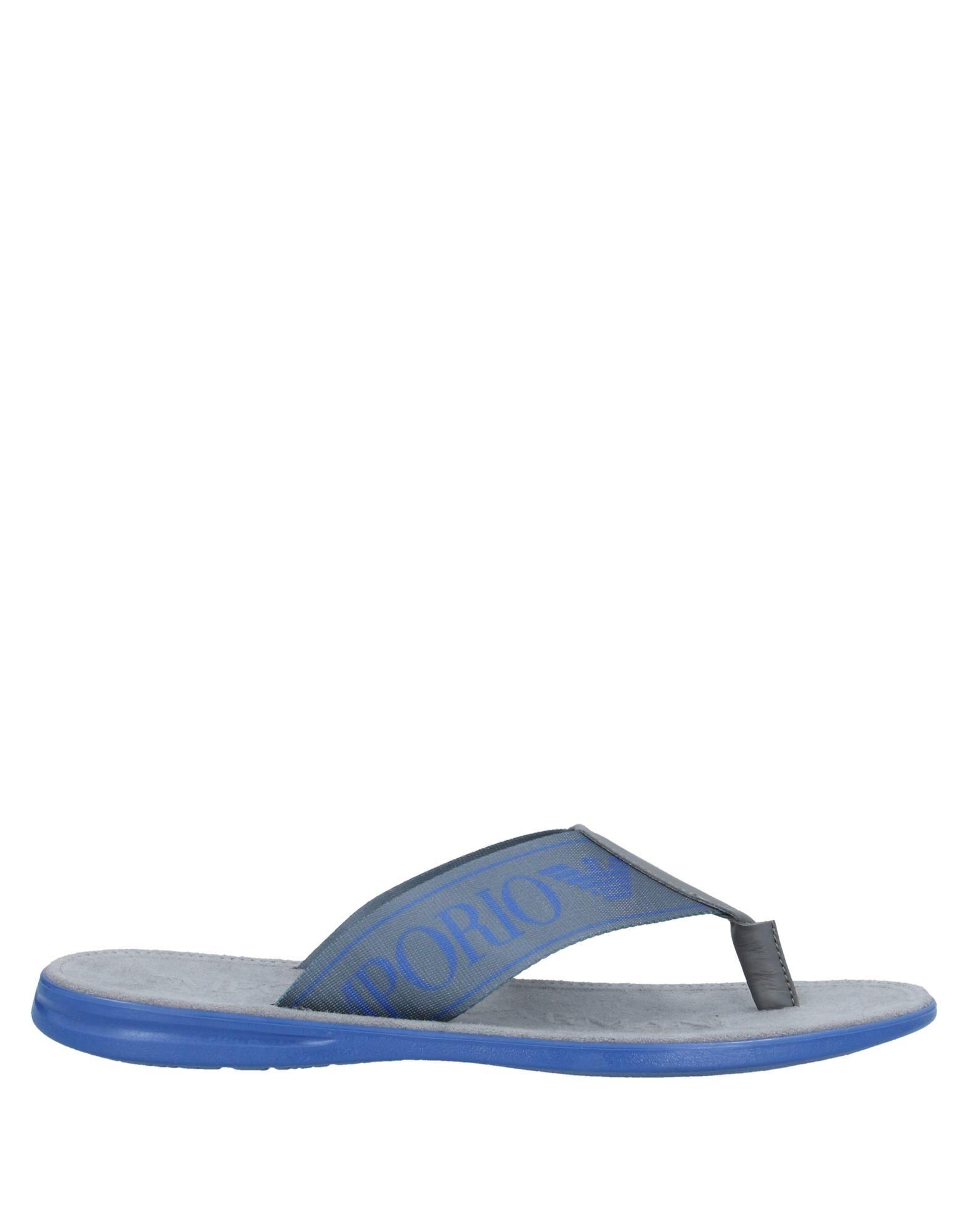 Emporio Armani Leather Toe Post Sandal in Lead (Blue) for Men - Lyst