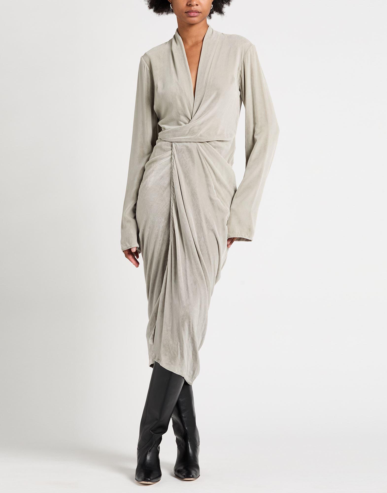 rick owens burgundy round neck midi dress Rick Owens Lilies Long Jersey Dress