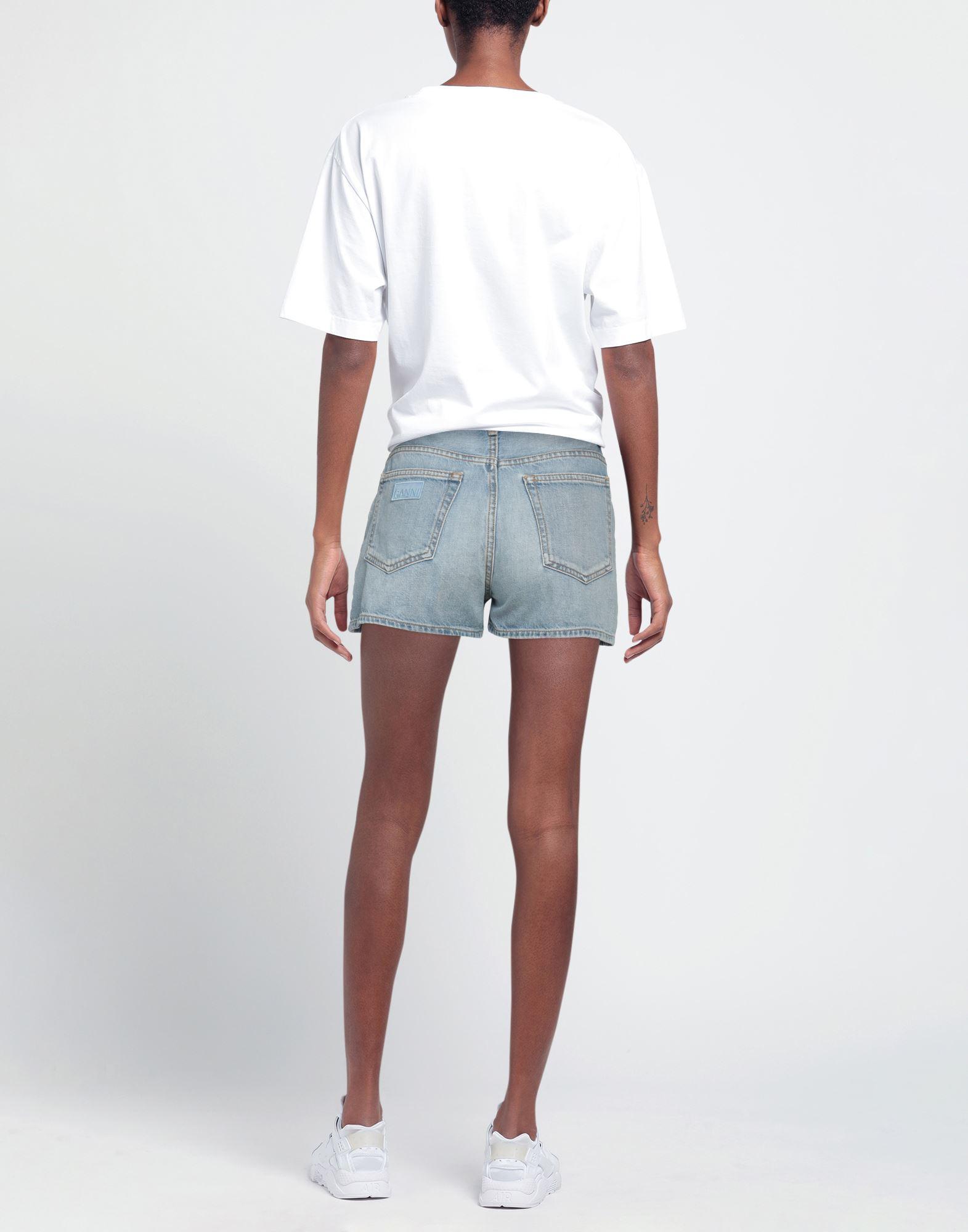 Ganni Denim Shorts in Blue | Lyst