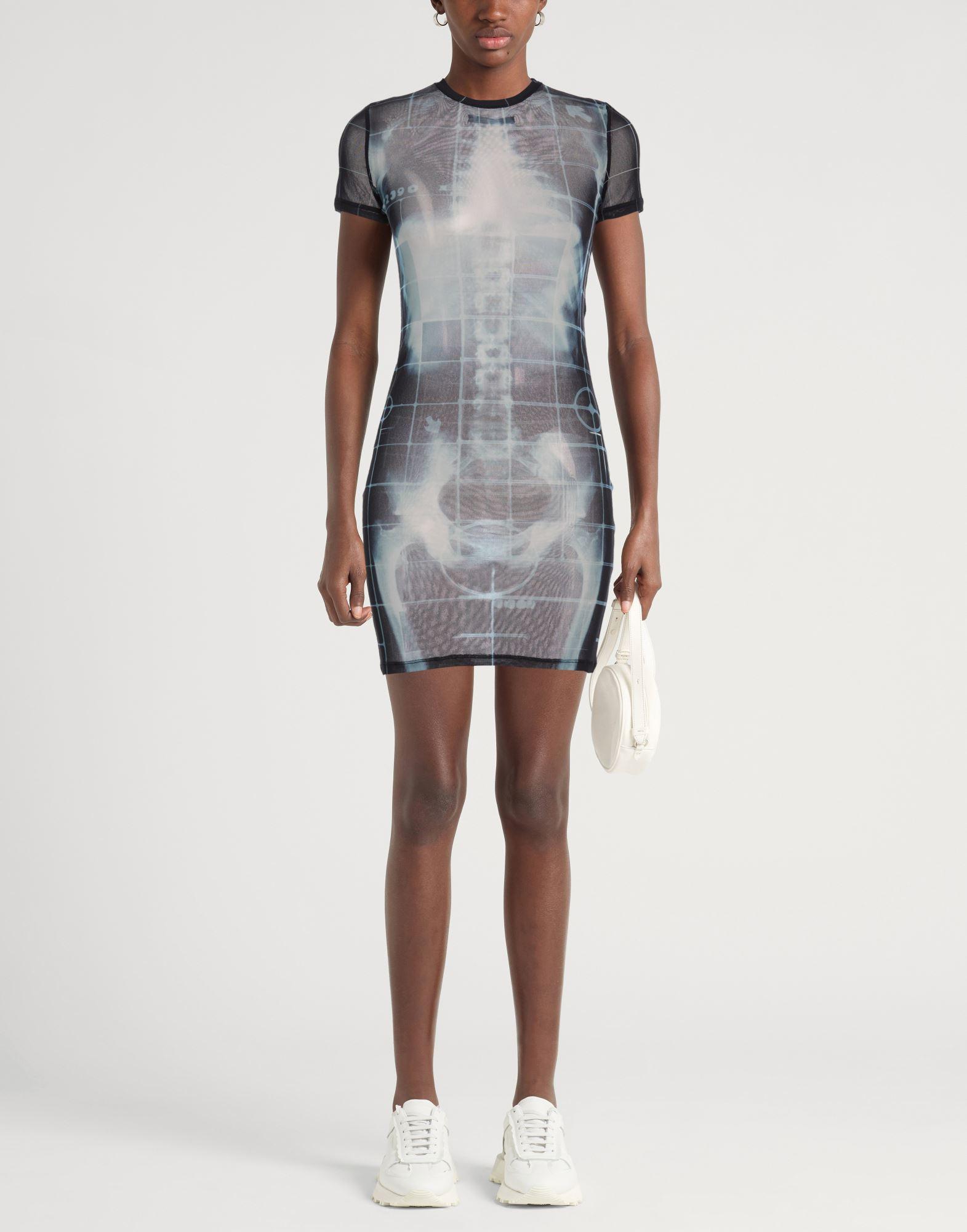jean paul gaultier bodycon dress Asymmetric draped appliqud mesh and stretch-jersey dress - beige
