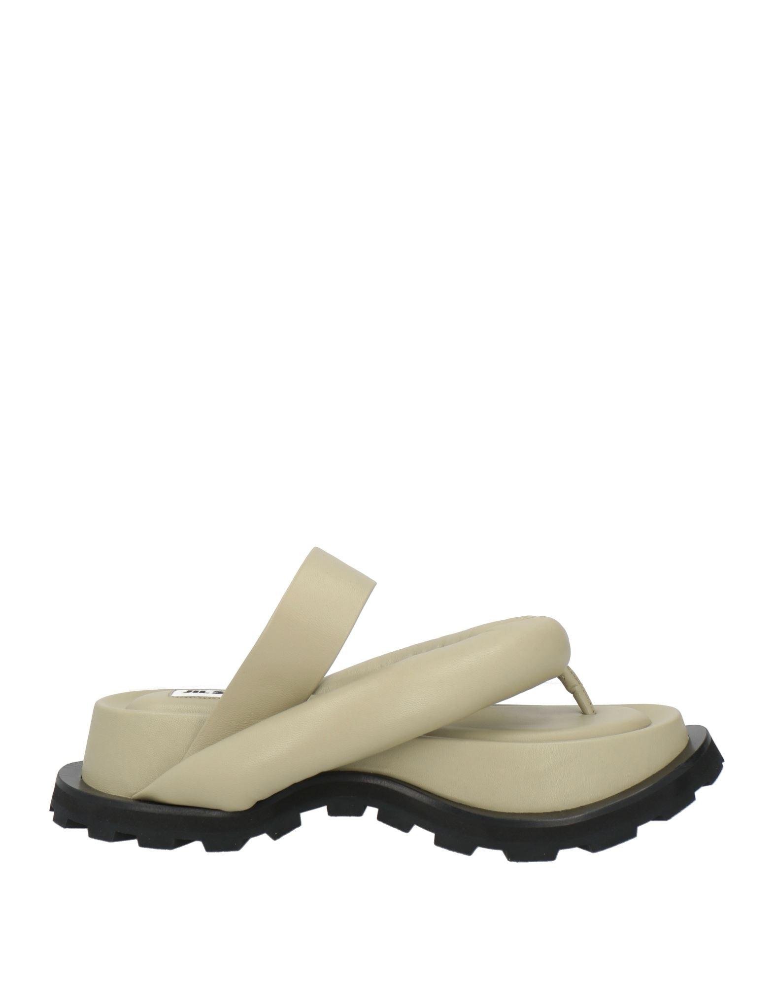 シューズ・サンダルその他 JIL SANDER Women Sandals J15WP0165 P8173702 Green Jil Sander Padded Leather Thong Sandals in Green | Lyst