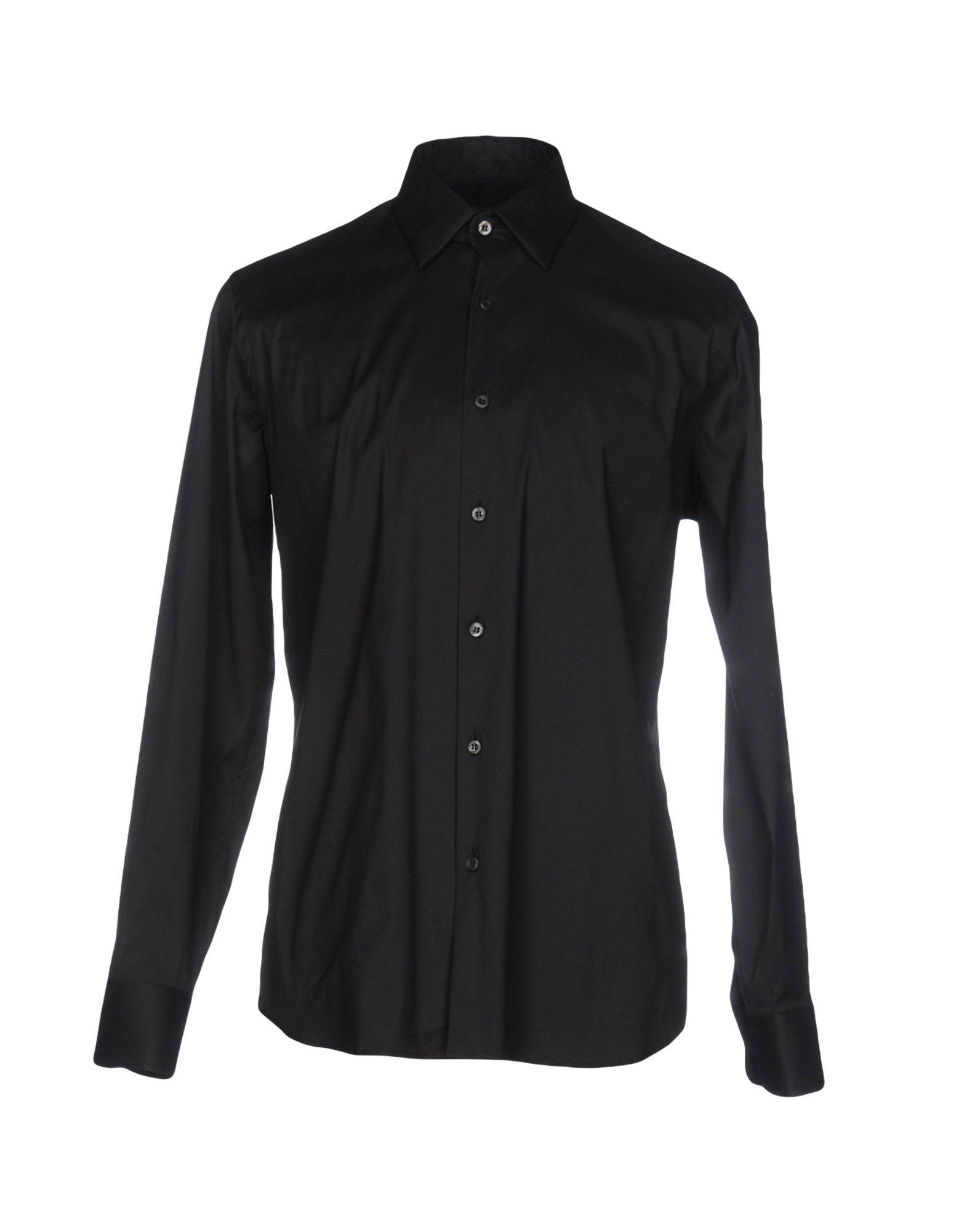 Prada Cotton Shirt in Black for Men - Lyst