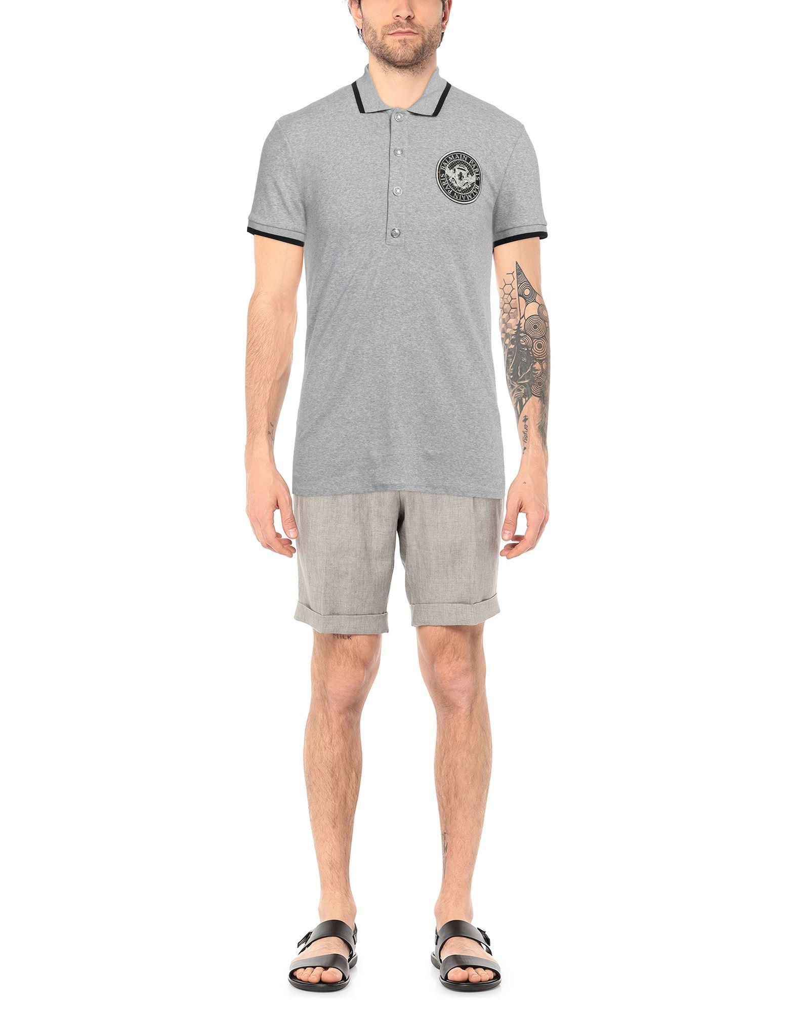Balmain Polo Shirt in Gray for Men | Lyst