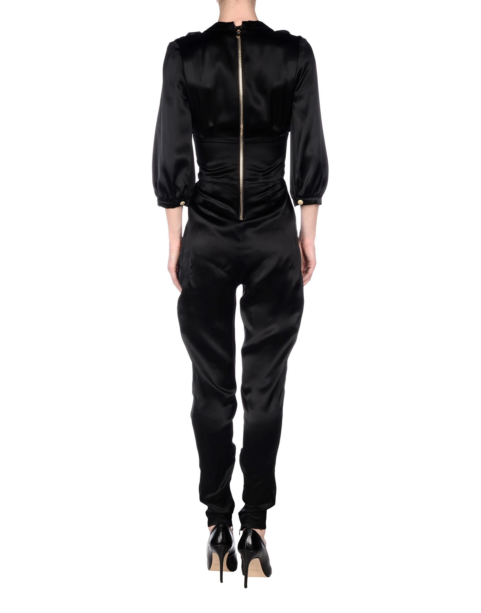 Balmain Leather Jumpsuit in Black - Lyst