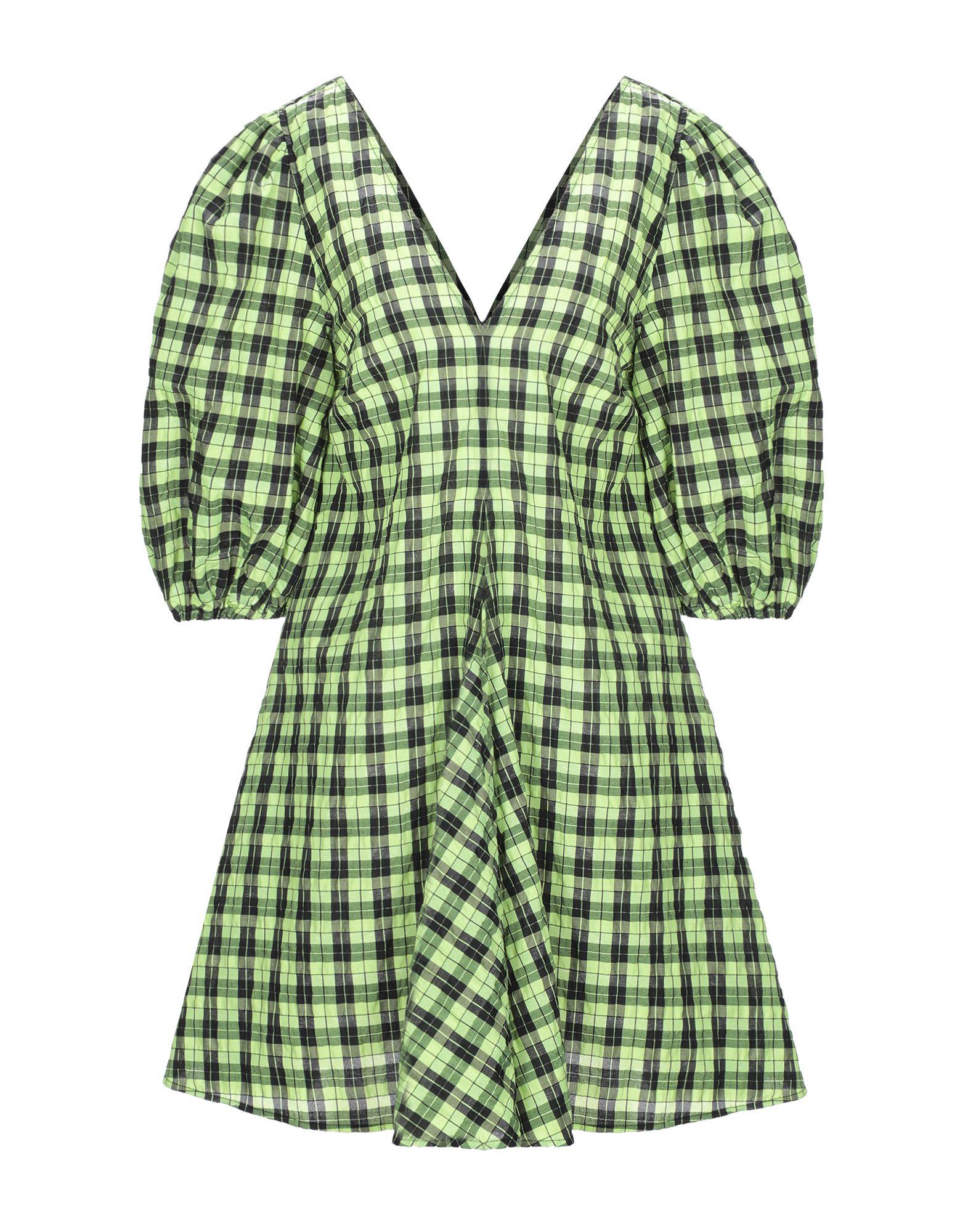 Ganni green top check dress