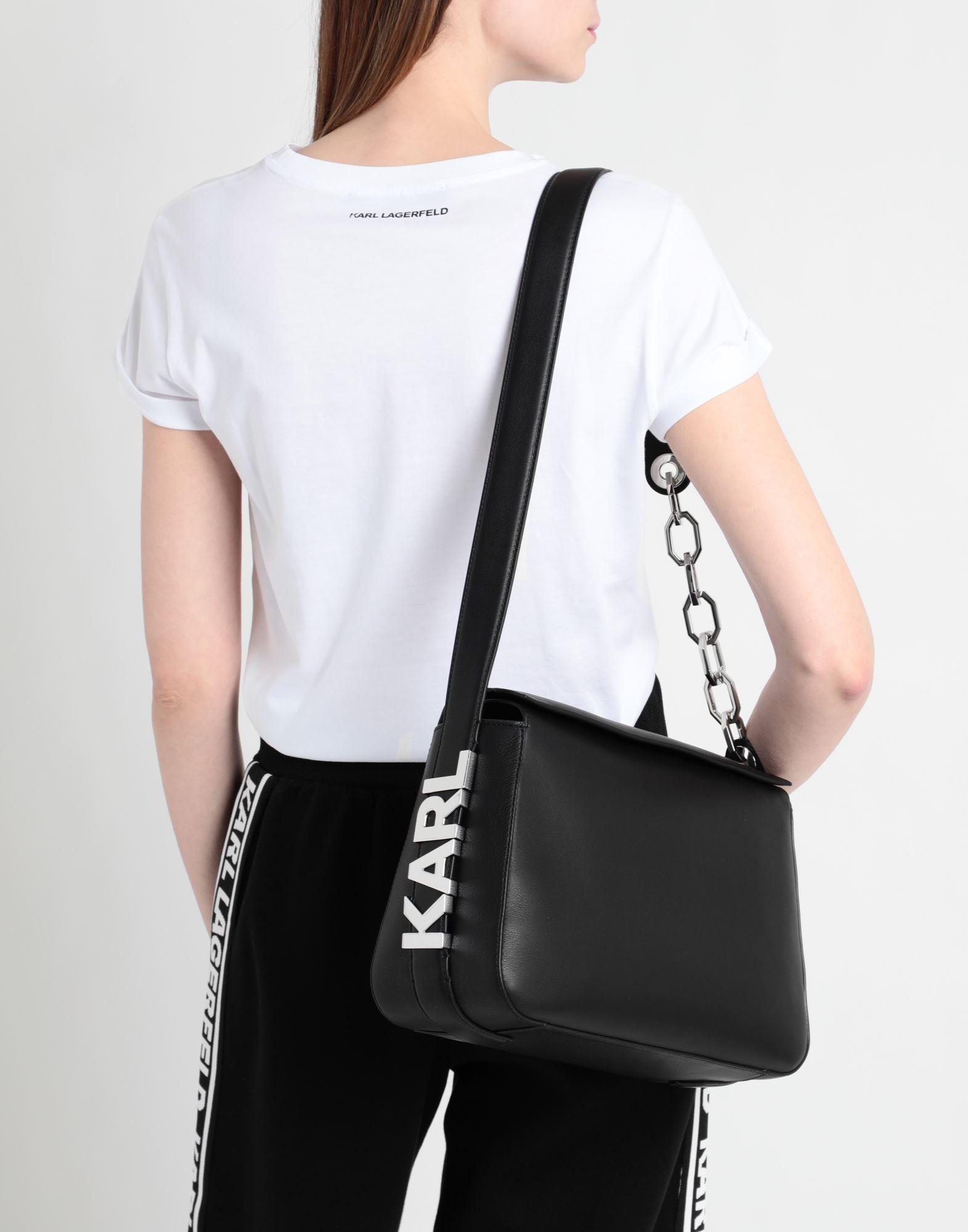 karl lagerfeld black shoulder bolsa