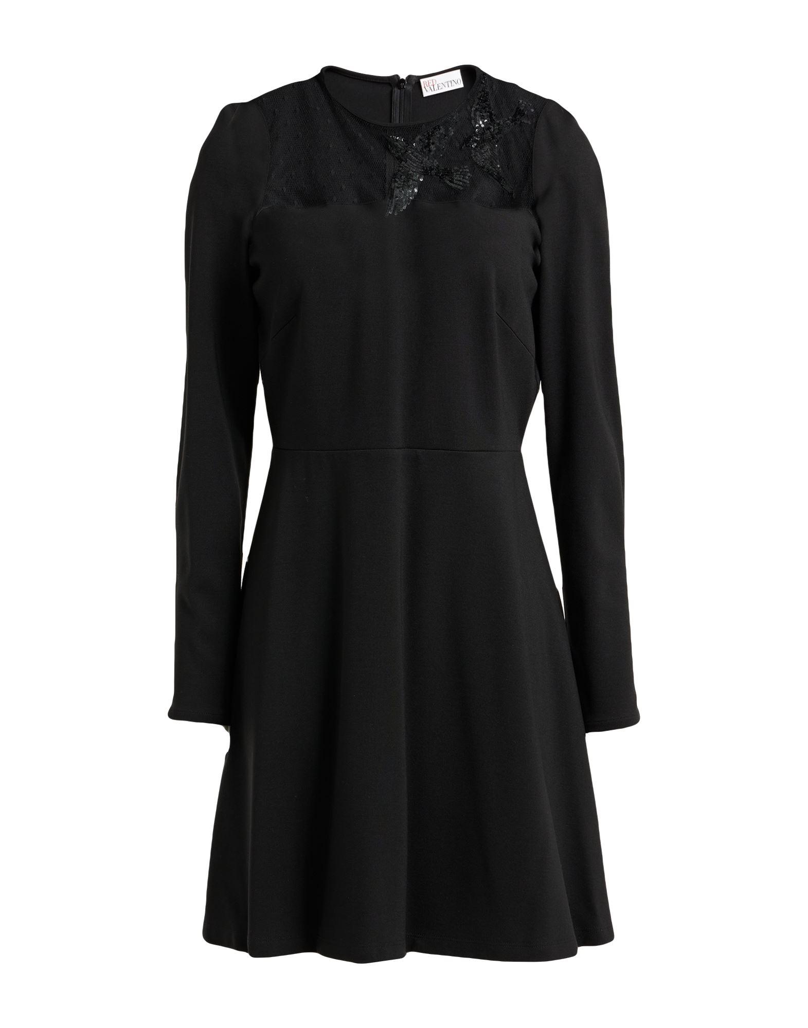 最終SALE! RED VALENTINO lightweight sweater dress Red Valentino Short-sleeved Ruffle-edged Knitted Dress women