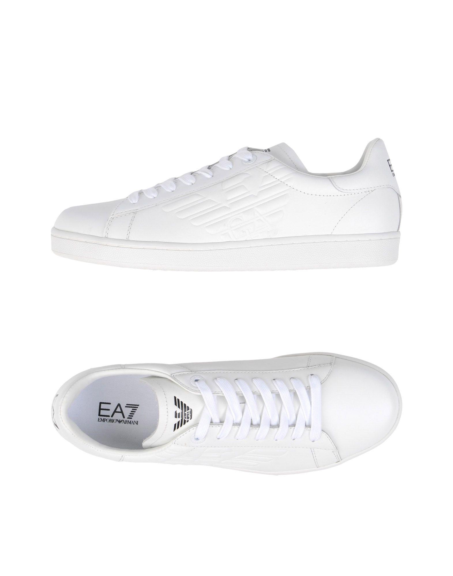 EA7 Leather Low-tops & Sneakers in White for Men - Lyst