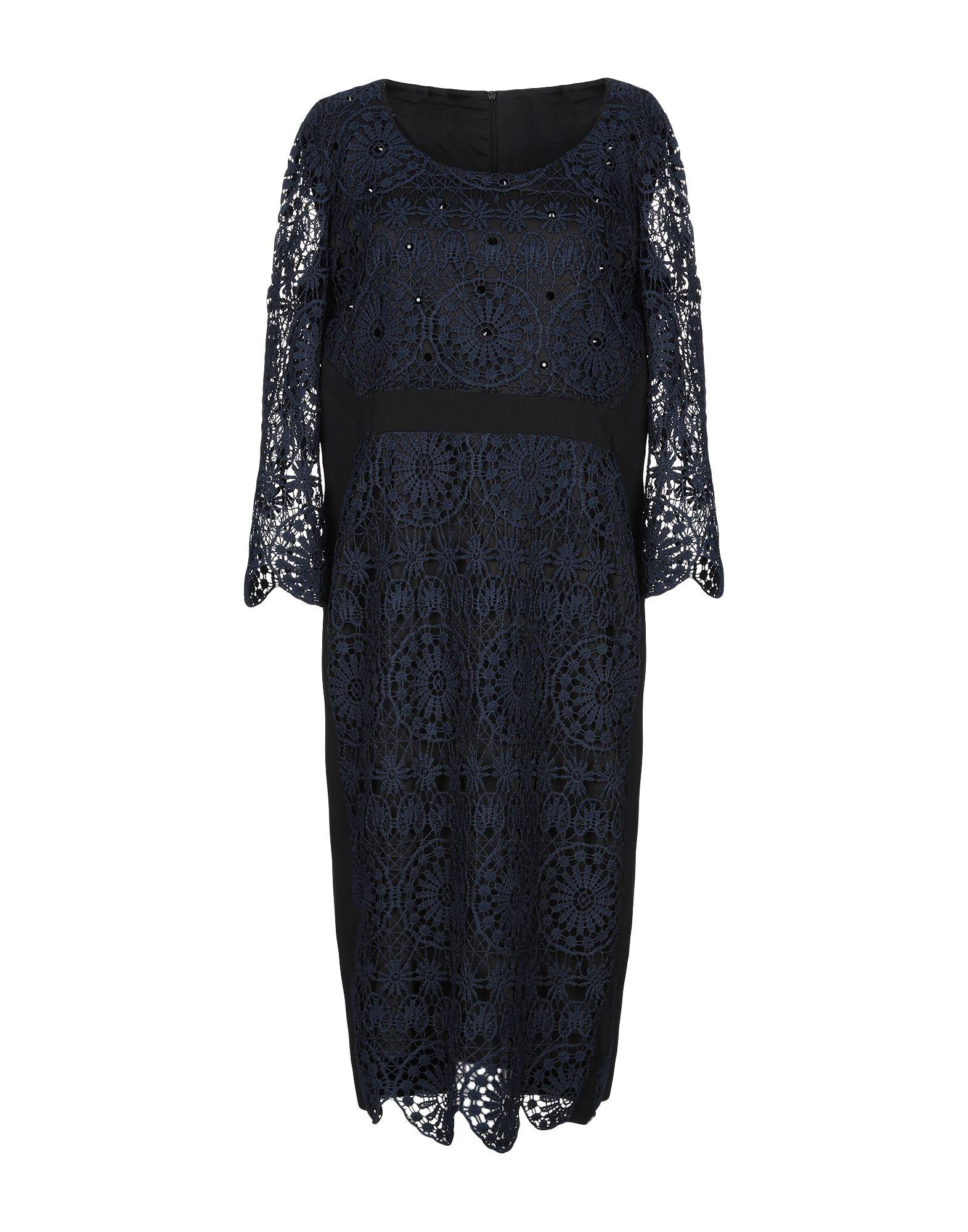 Maria Grazia Severi Lace Kneelength Dress in Dark Blue