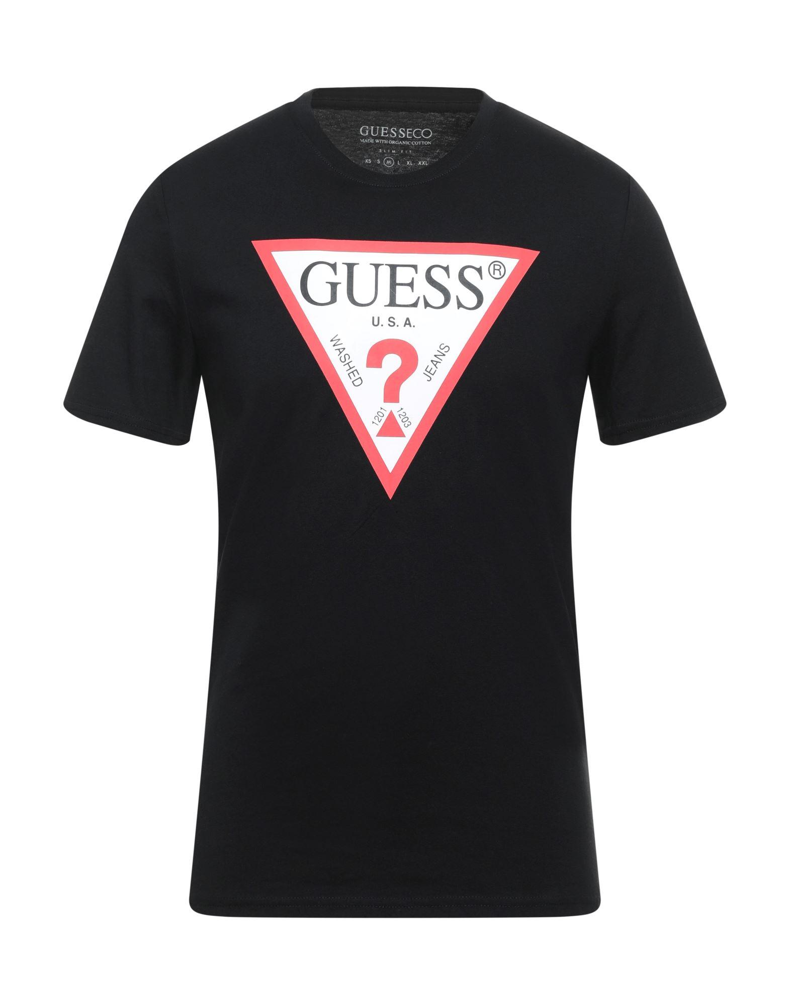 Guess Cotton T-shirt in Black for Men 