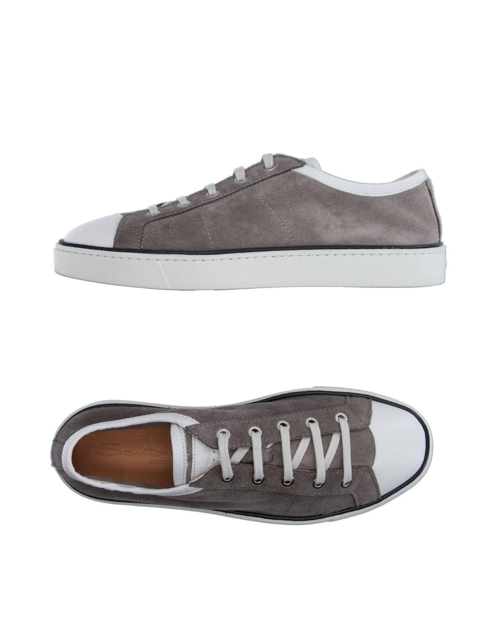 Santoni Leather Low-tops & Sneakers in Grey (Gray) for Men - Lyst