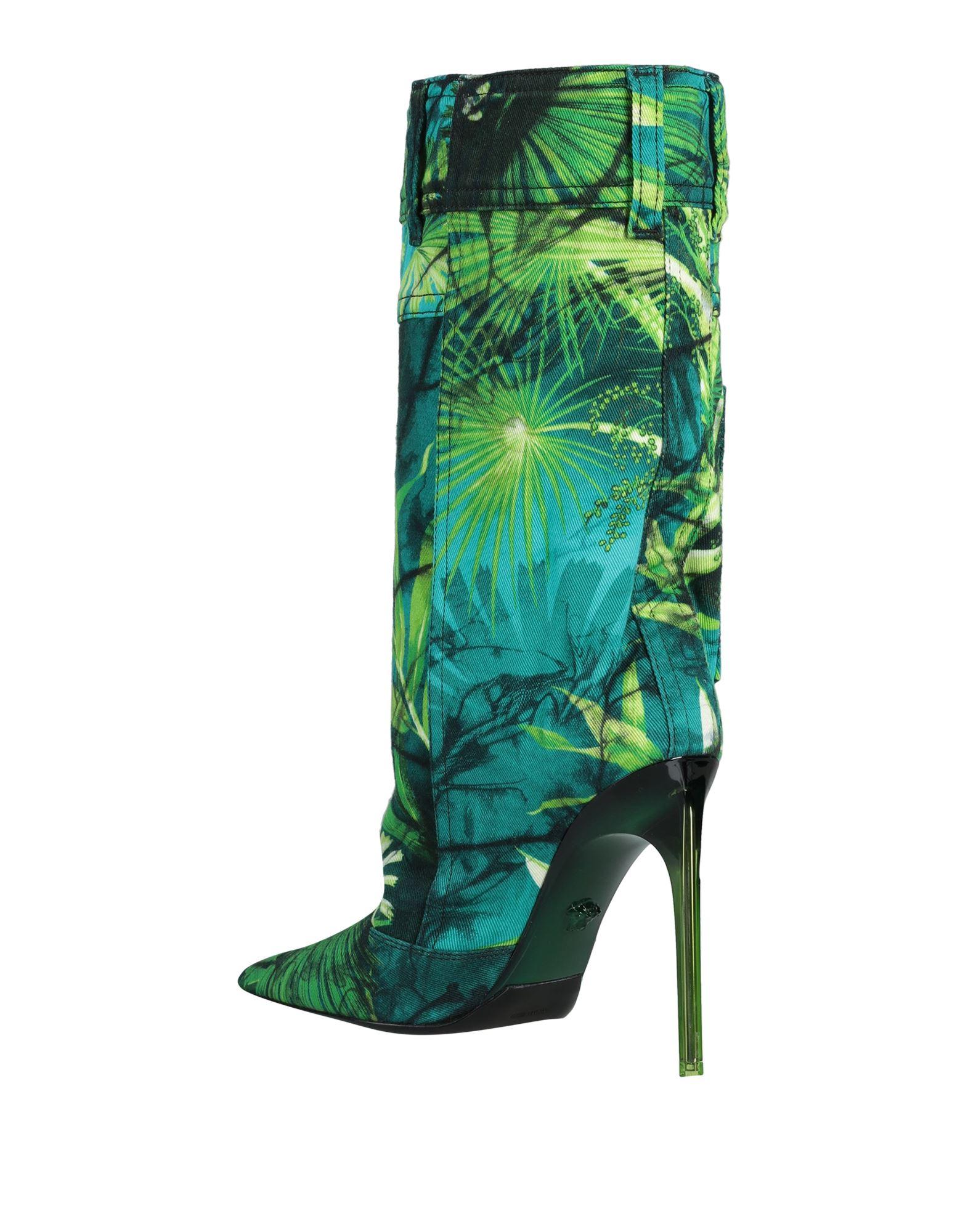 Versace Knee Boots in Green | Lyst
