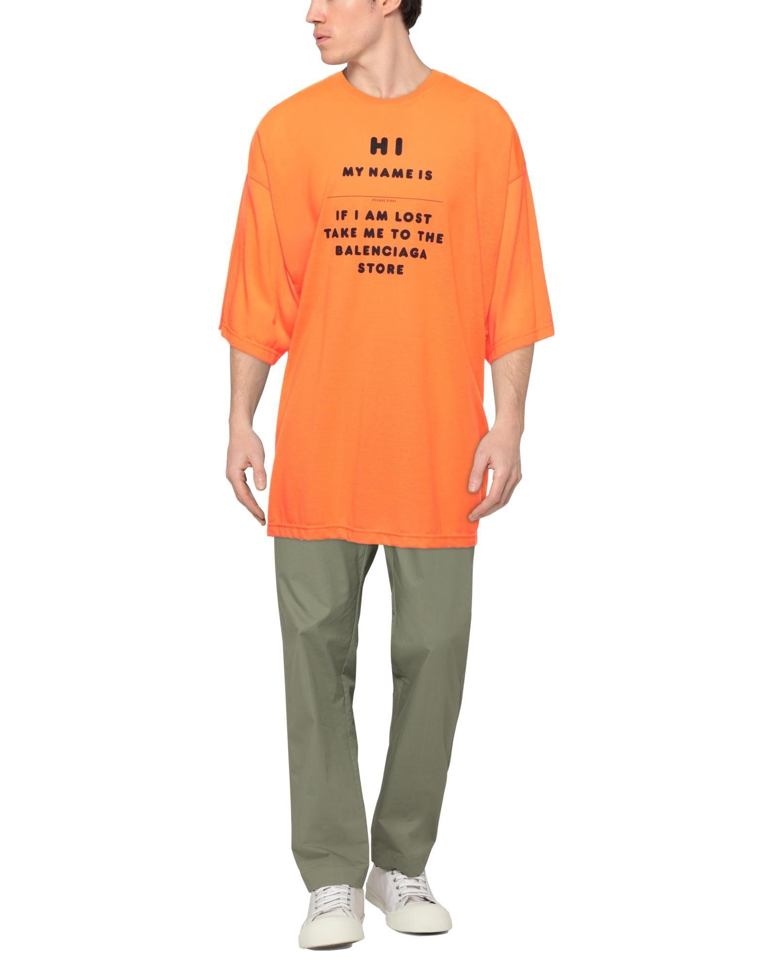 Balenciaga Synthetic T-shirt in Orange 