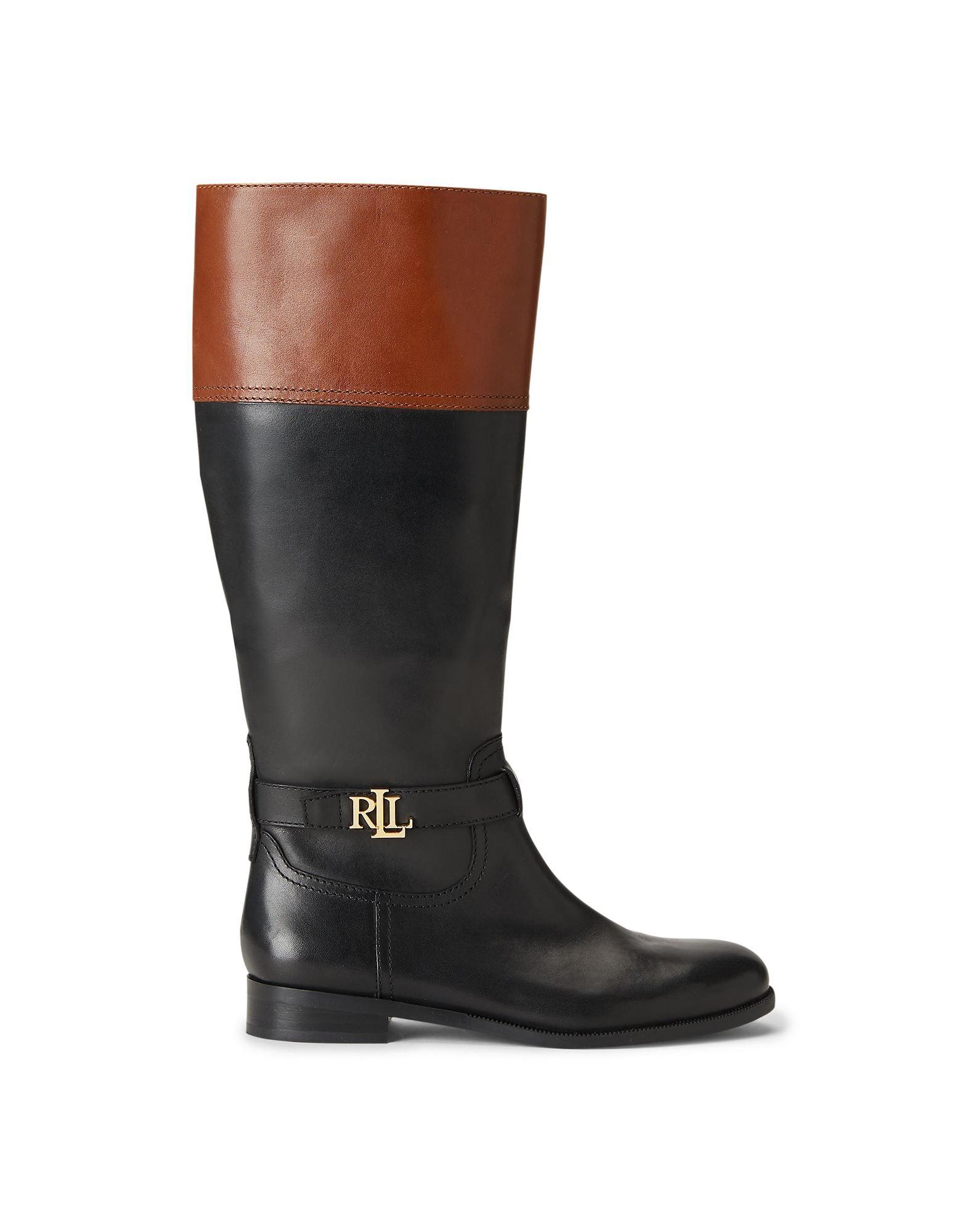 lauren ralph lauren black elridge leather boots