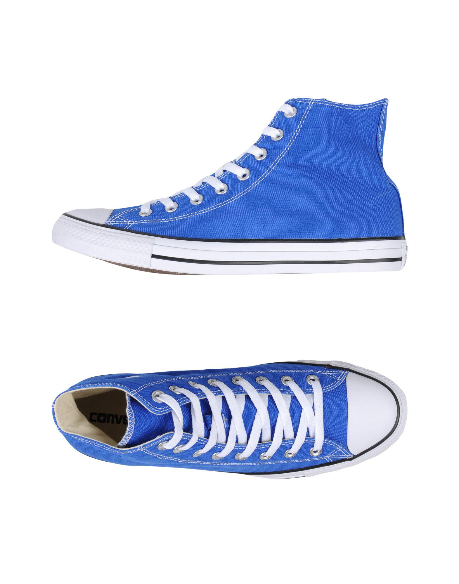 bright blue converse high tops