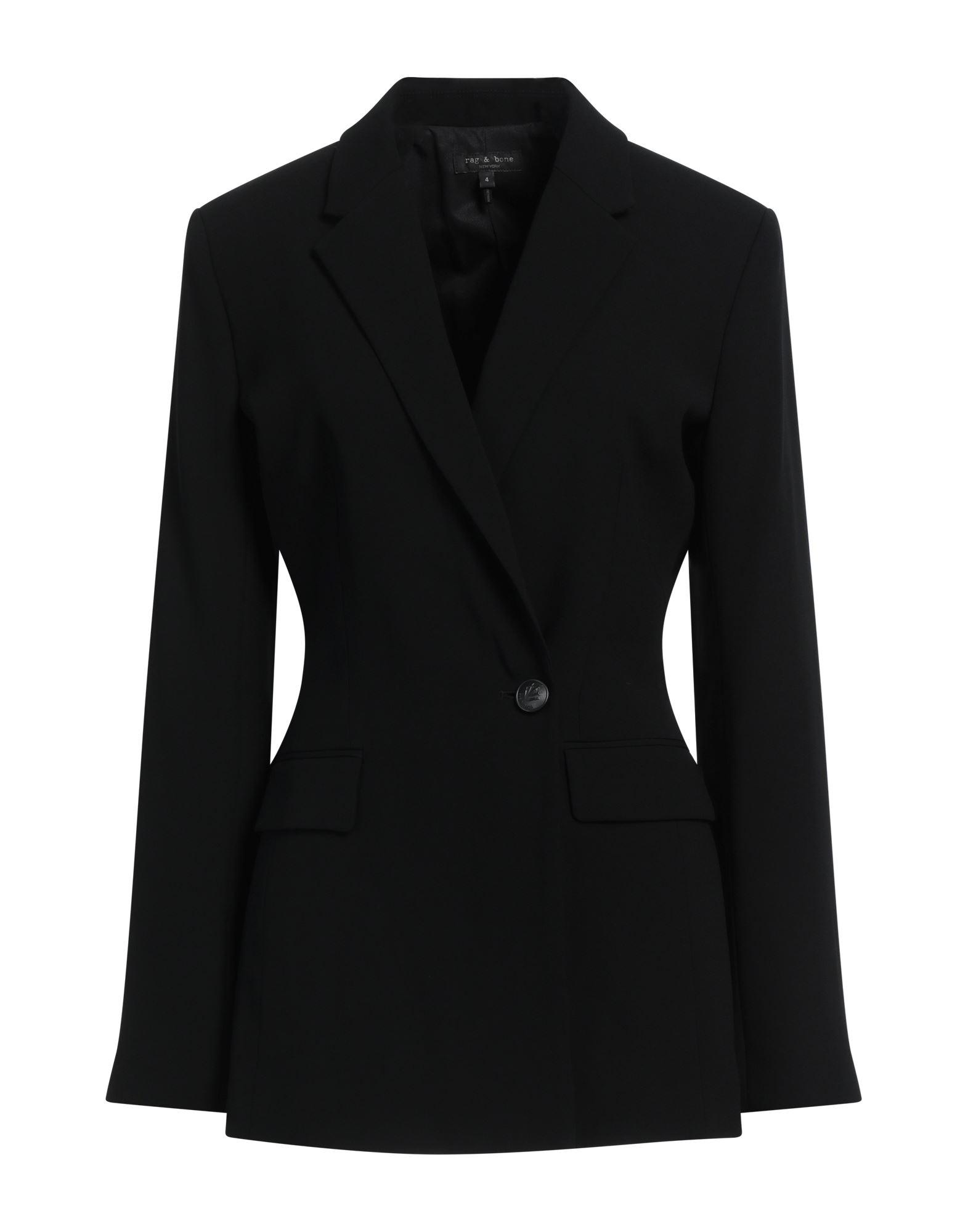 Blazer Femme Ronin Rag & Bone Noir Et Gris à Carreaux - Taille 4, Neuf Avec étiquette, Coton