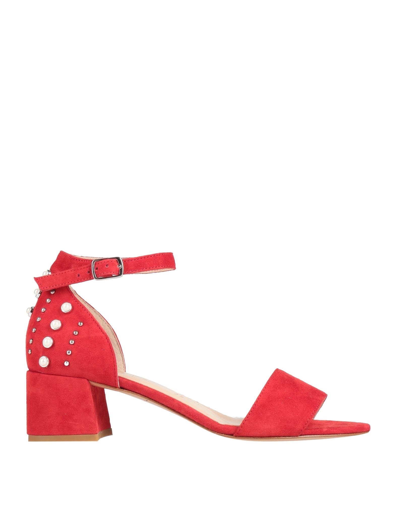 BIANCA PLATFORM SANDALS IN RED LAMBSKIN