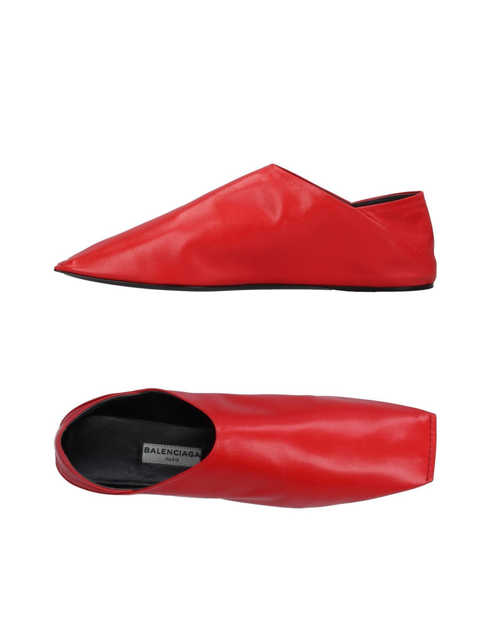 Balenciaga Leather Loafer in Red - Lyst