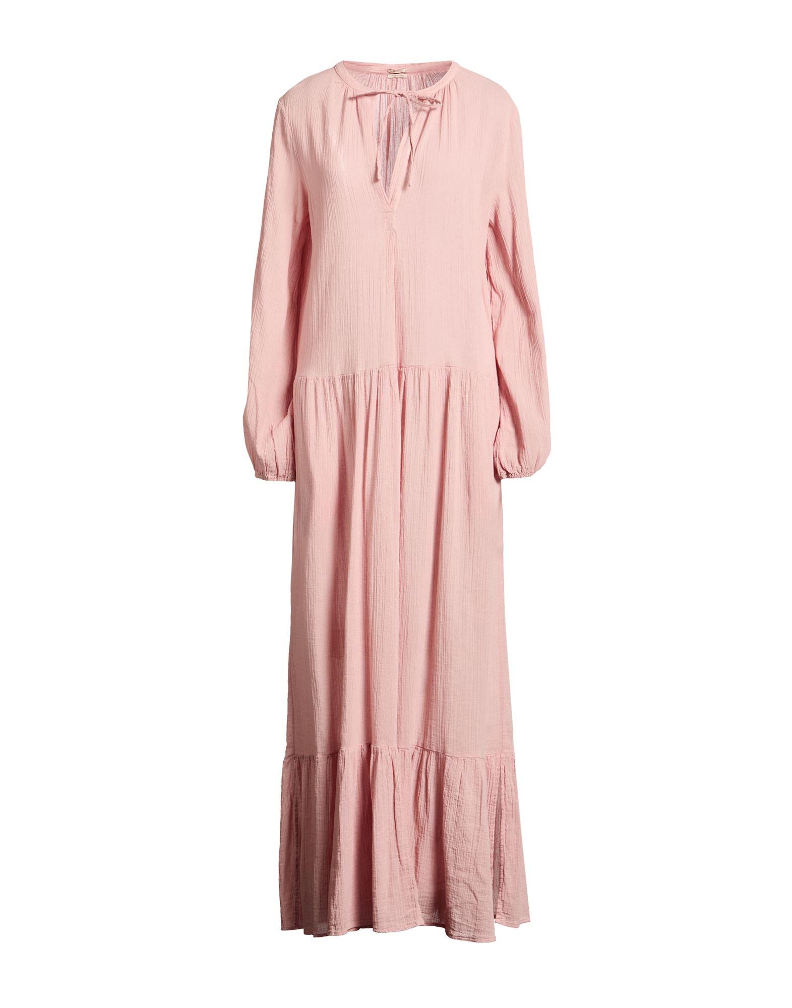 Massimo Alba Maxi Dress Cotton, Silk, Linen in Pink | Lyst