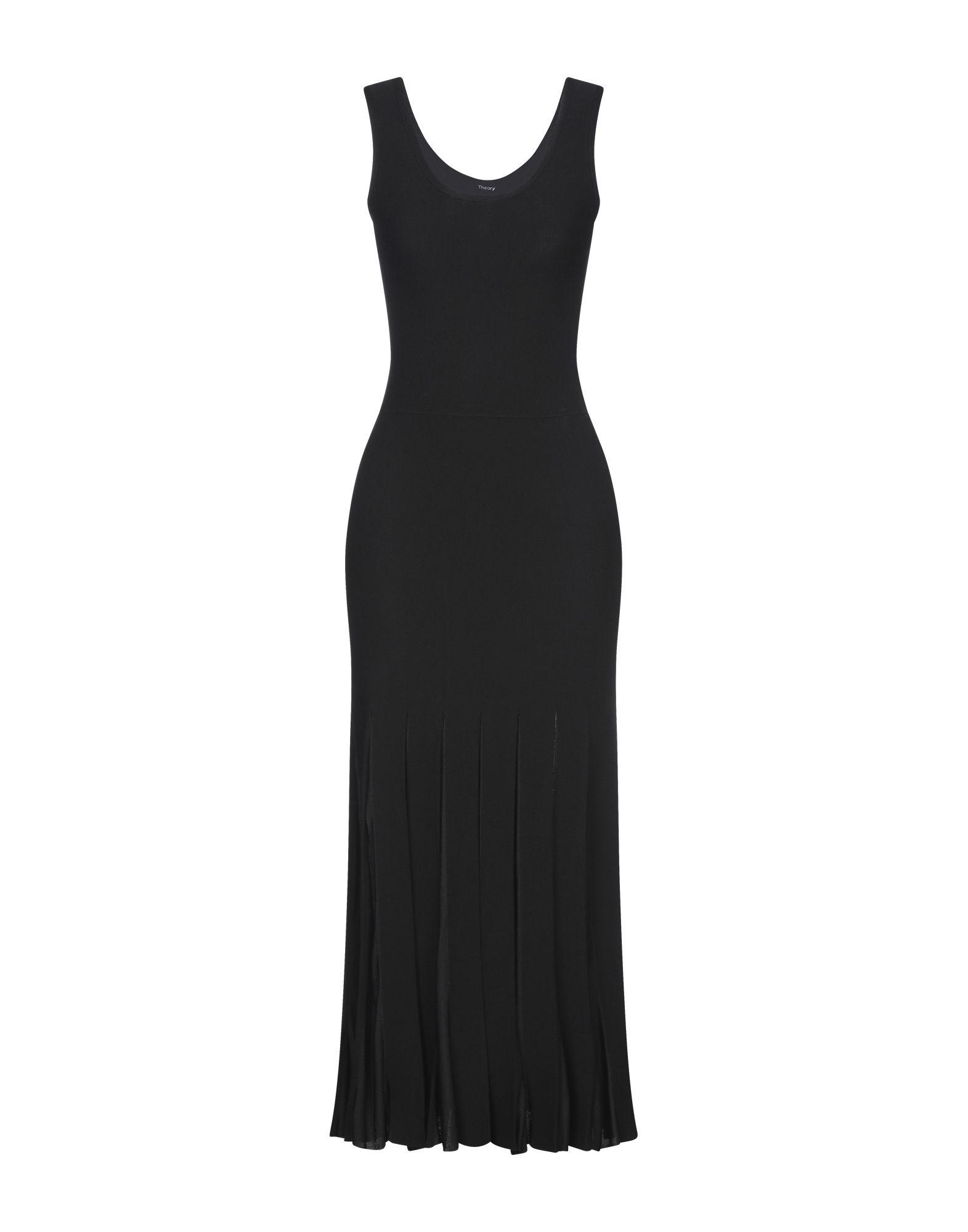 Theory Synthetic Long Dress in Black Lyst