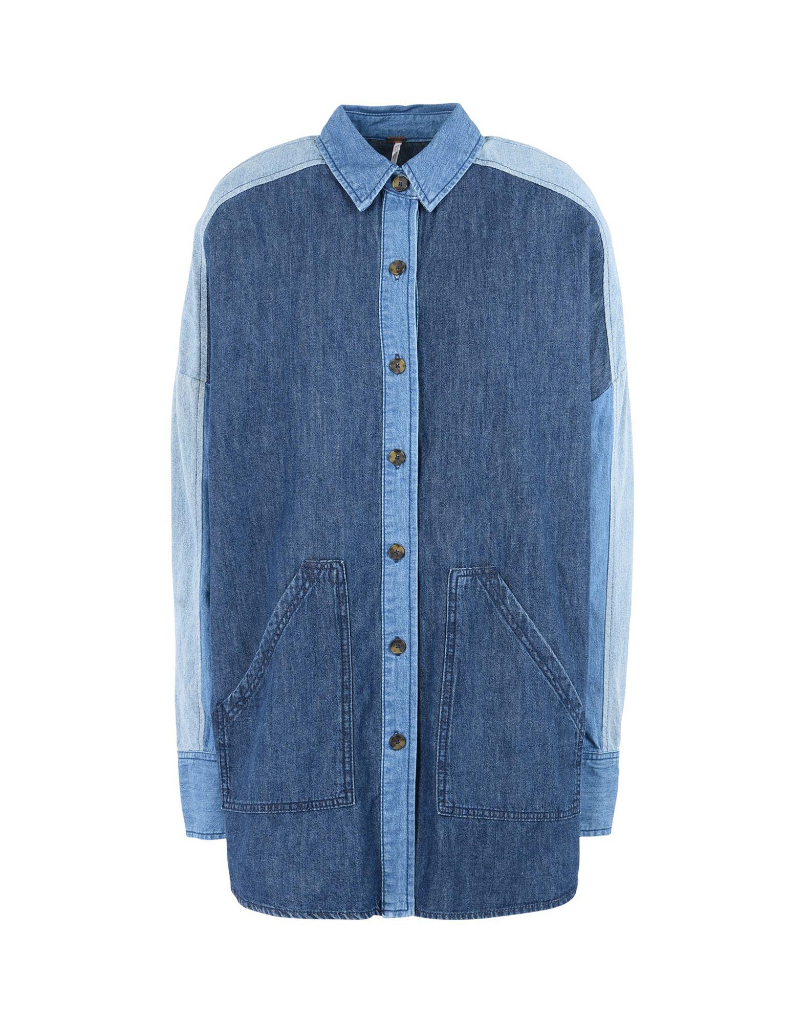 free people denim shirts