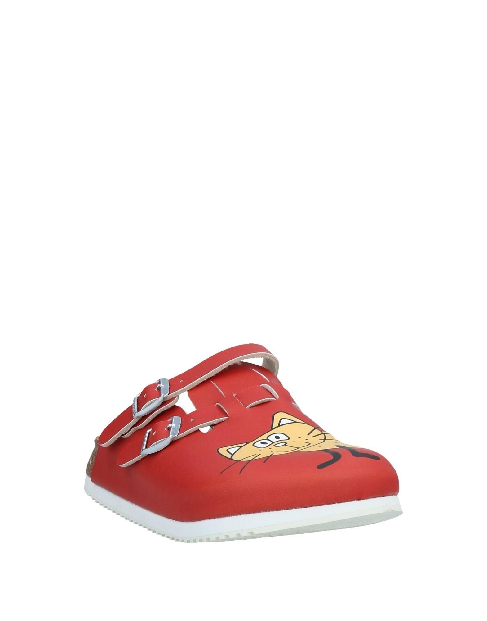 red birkenstock clogs