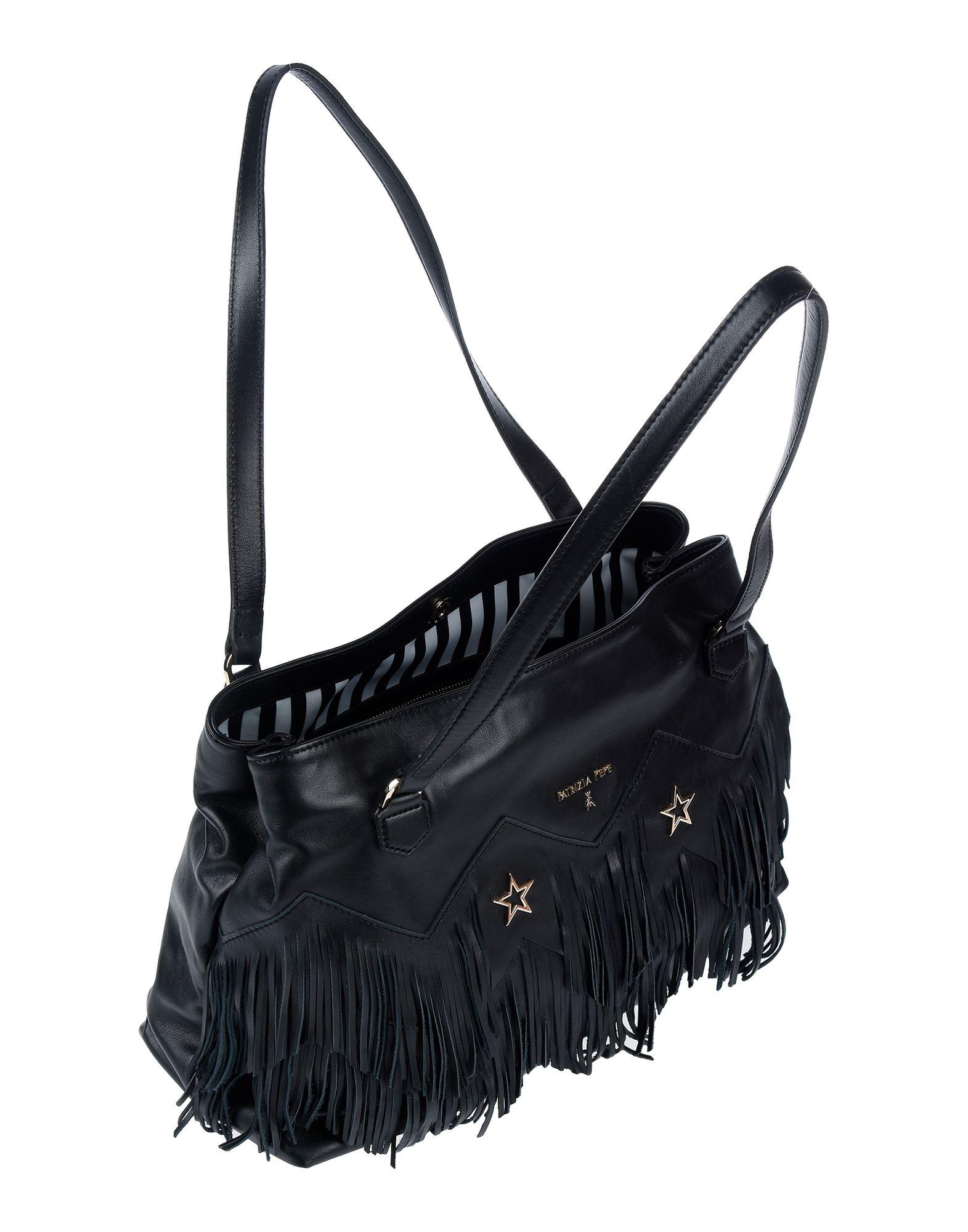 Patrizia Pepe Leather Shoulder Bag in Black - Lyst