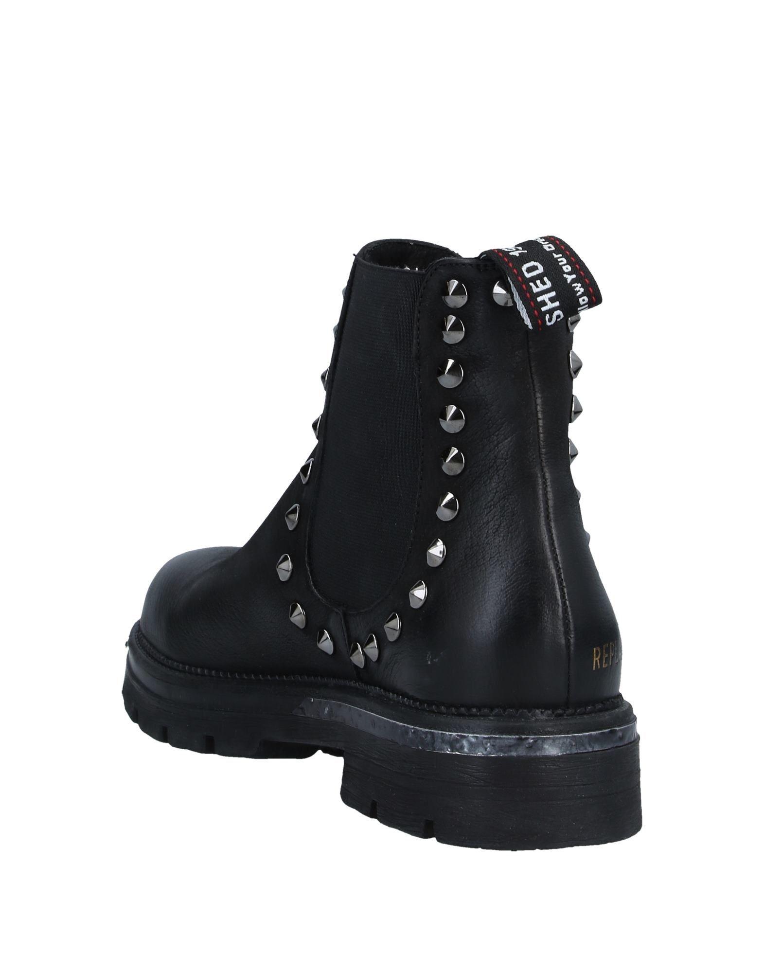 Replay Leather Ankle Boots in Black Lyst