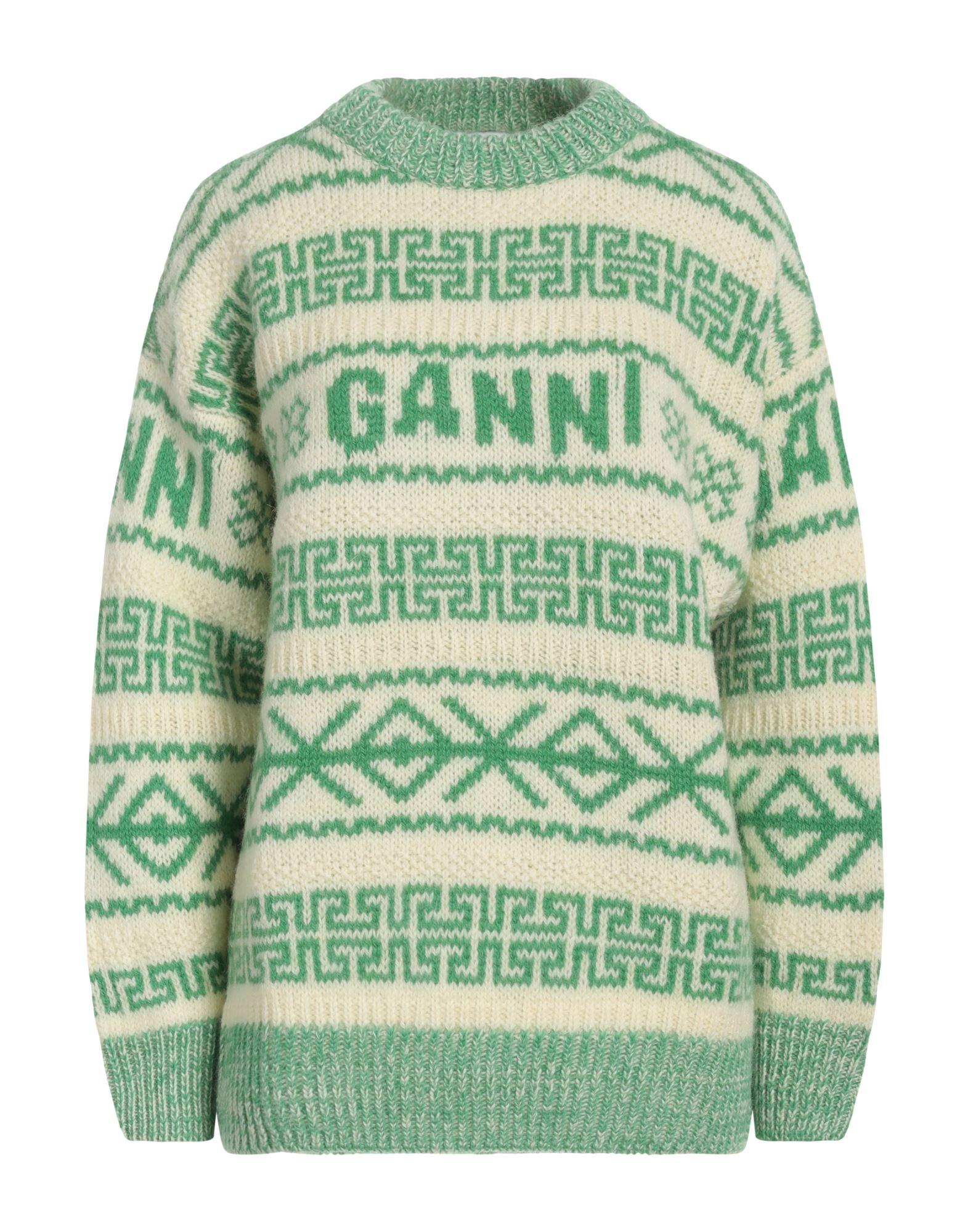 Ganni Sweater Wool in Green | Lyst