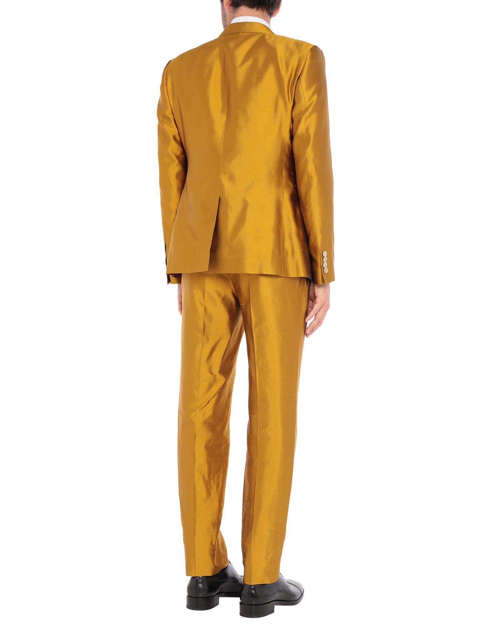 Men's 3pc Suit with Flat Front Pants | ZARGALA-Yellow - Franky Fashion