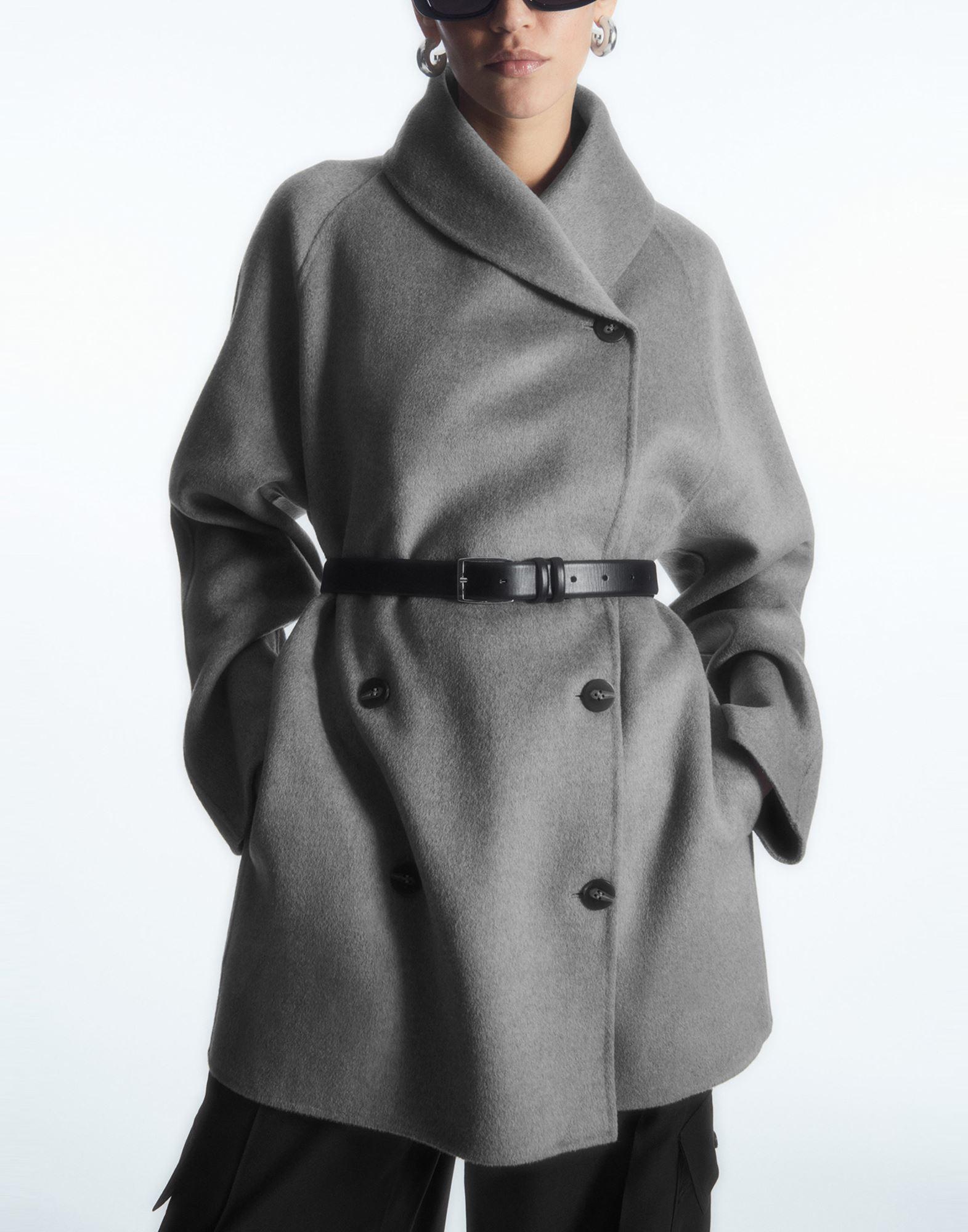 【massnoun】SHAWL COLLAR OVERSIZED DOUBLE COAT THE OVERSIZED DOUBLE-FACED COAT - CHARCOAL | COS