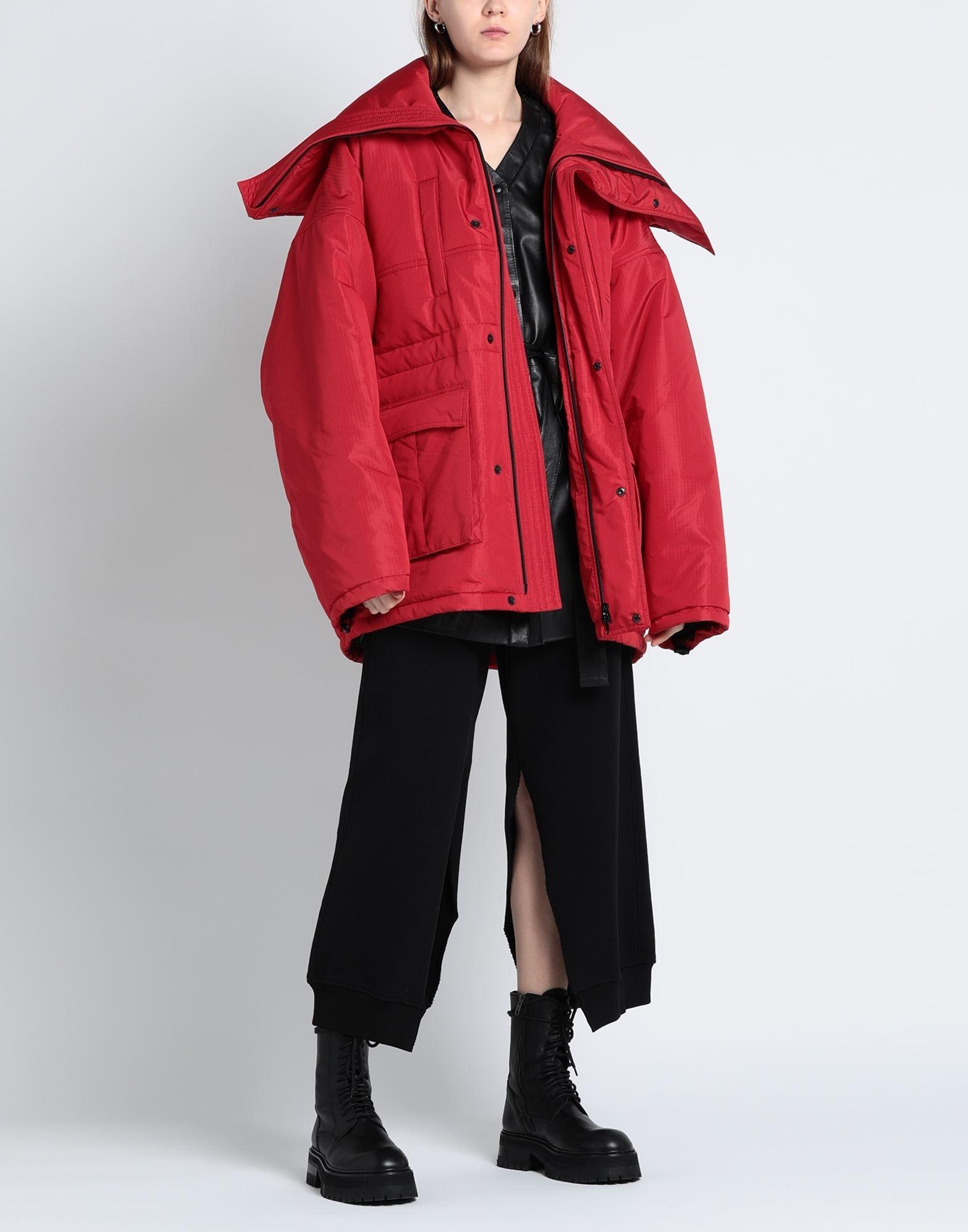 Balenciaga Snake-effect Leather Trench Coat - Red