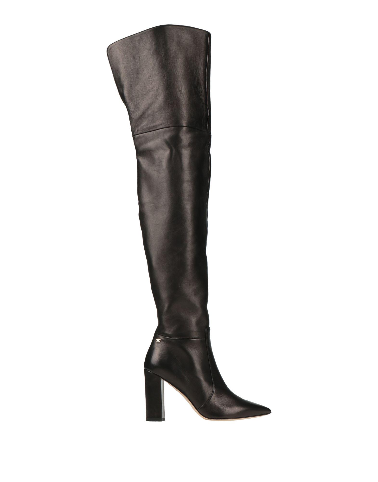 ロングブーツ ELISABETTA FRANCHI FW25 Logo strap boots (SA57B56E2 110) Elisabetta franchi Logo strap boots available on julian