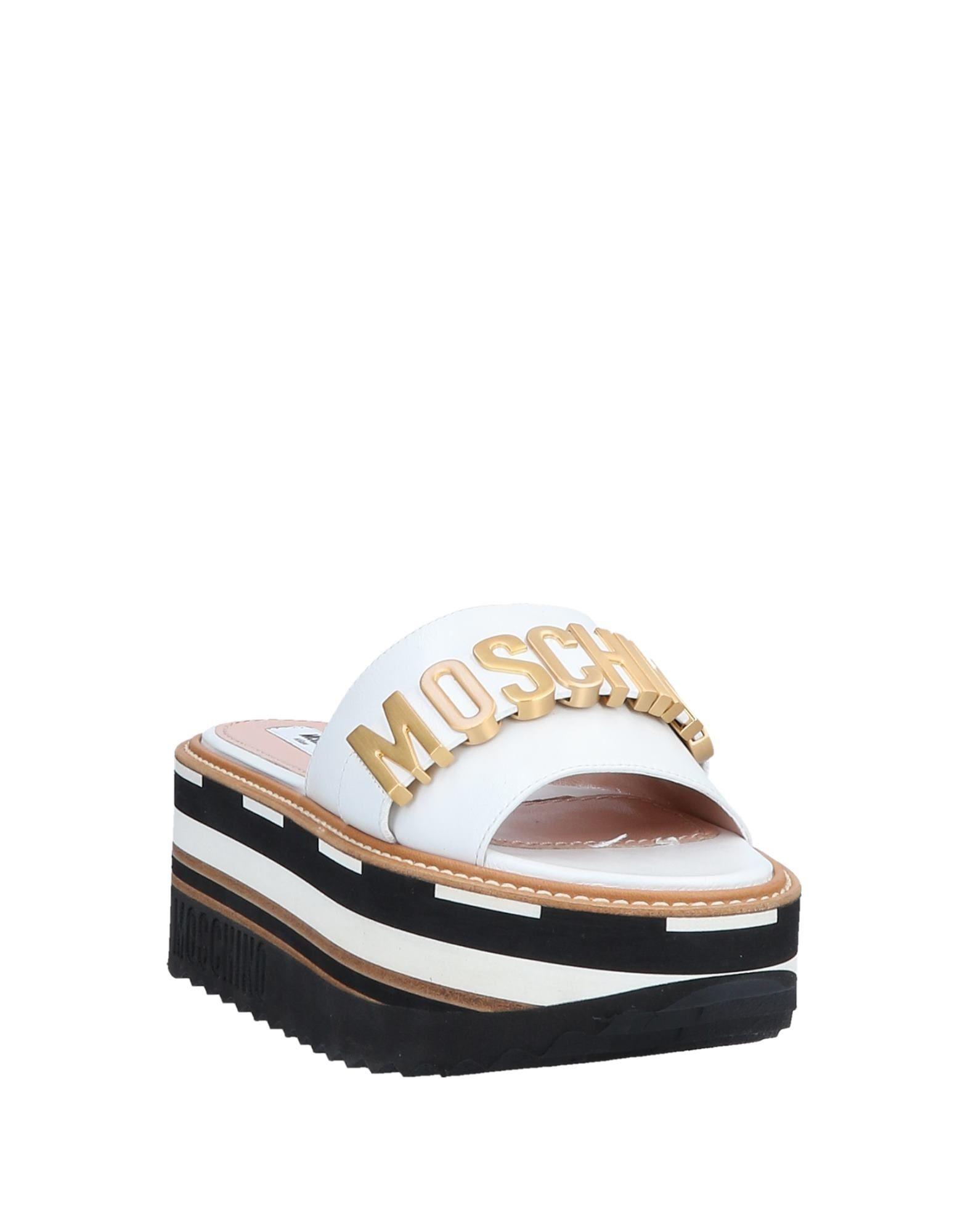 Moschino Leather Sandals in White Lyst