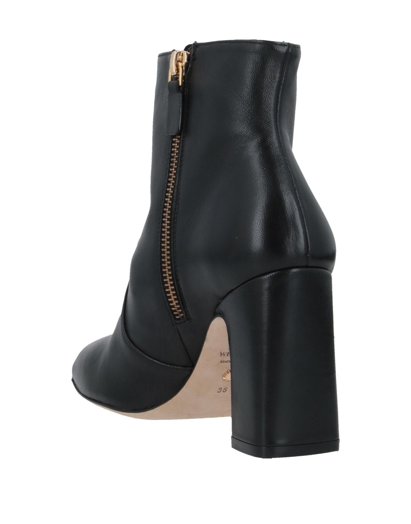 Stuart Weitzman Leather Ankle Boots in Black - Lyst