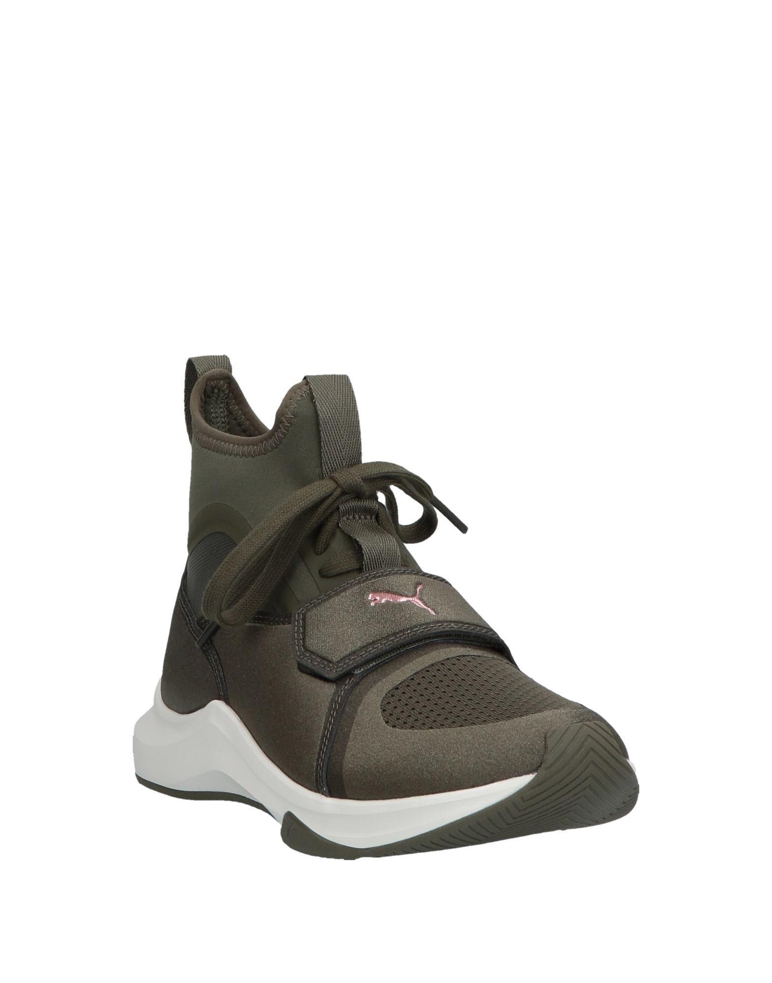 PUMA Satin High-tops & Sneakers in Military Green (Green) - Lyst