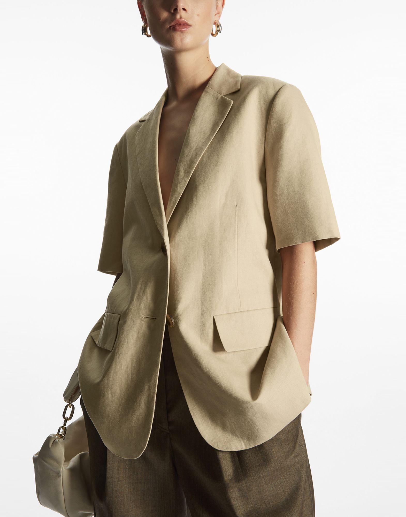 Short sleeve shop linen jacket