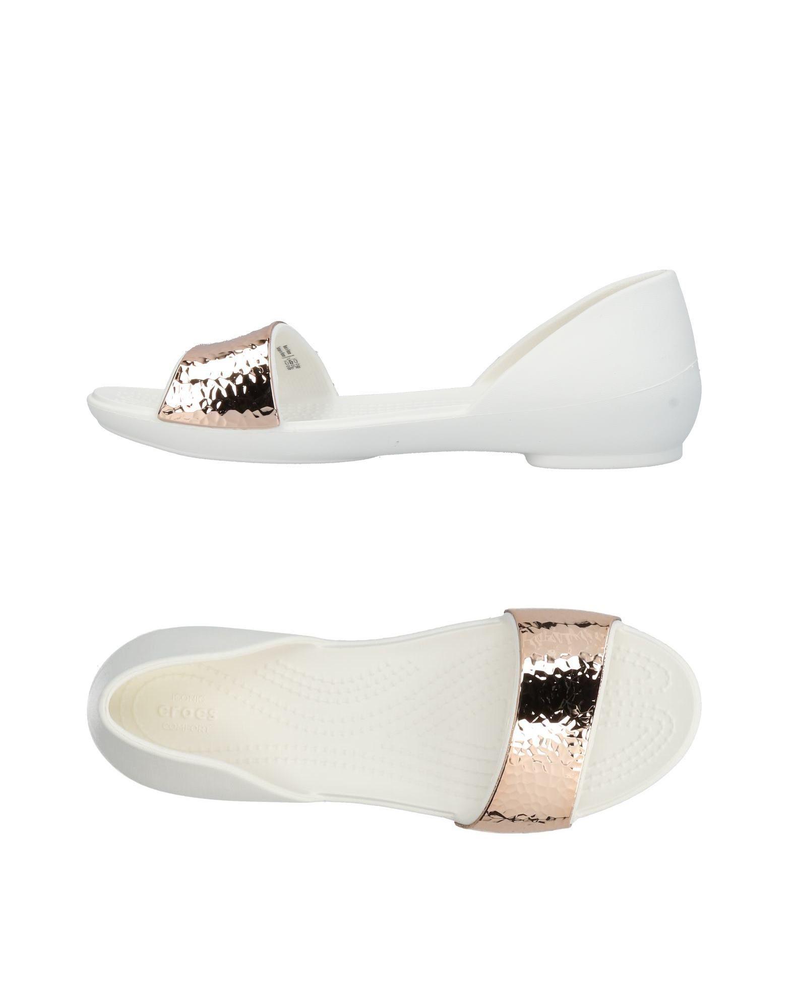 crocs white flats