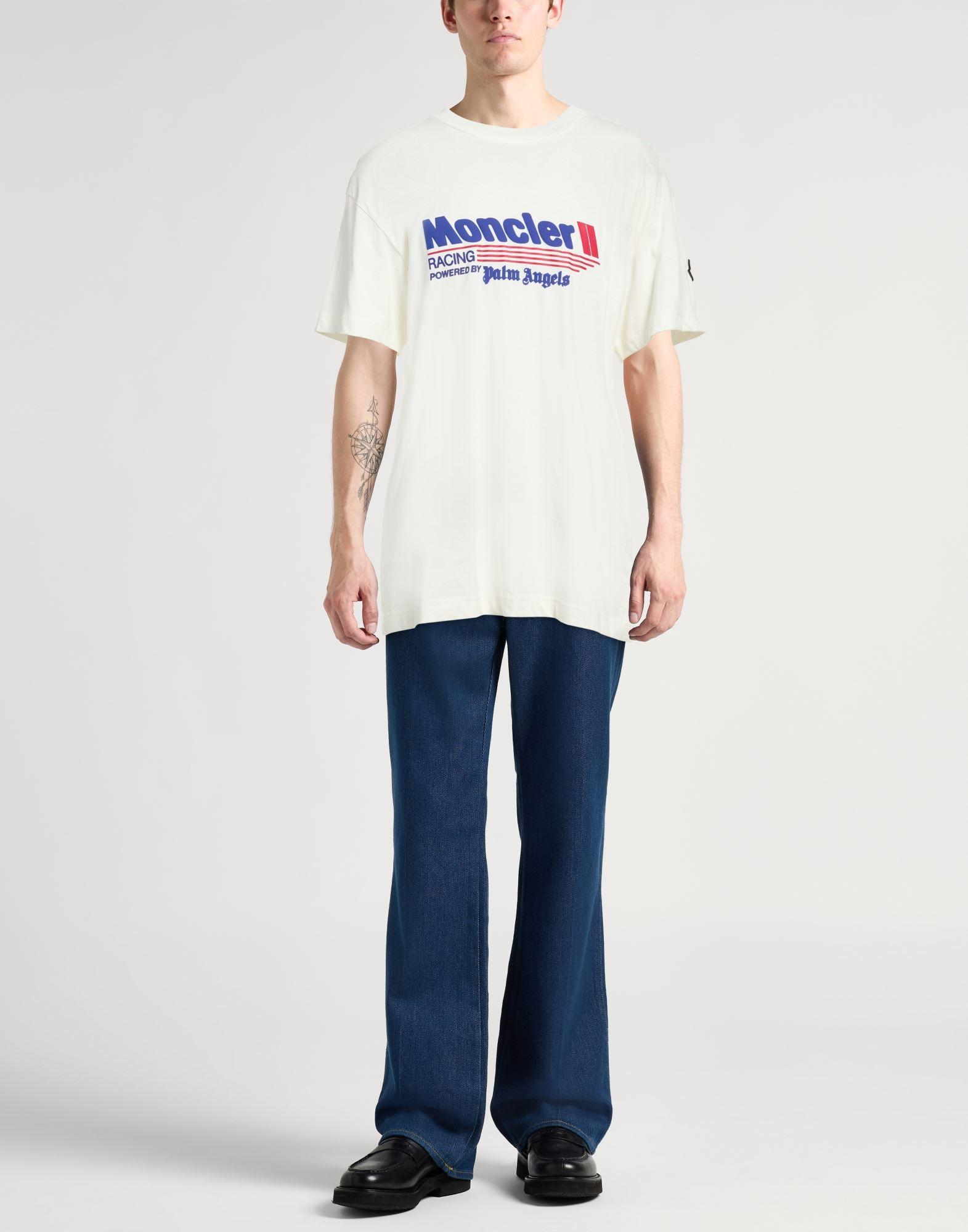 8 MONCLER PALM ANGELS T-Shirt Cotton in White for Men | Lyst Australia
