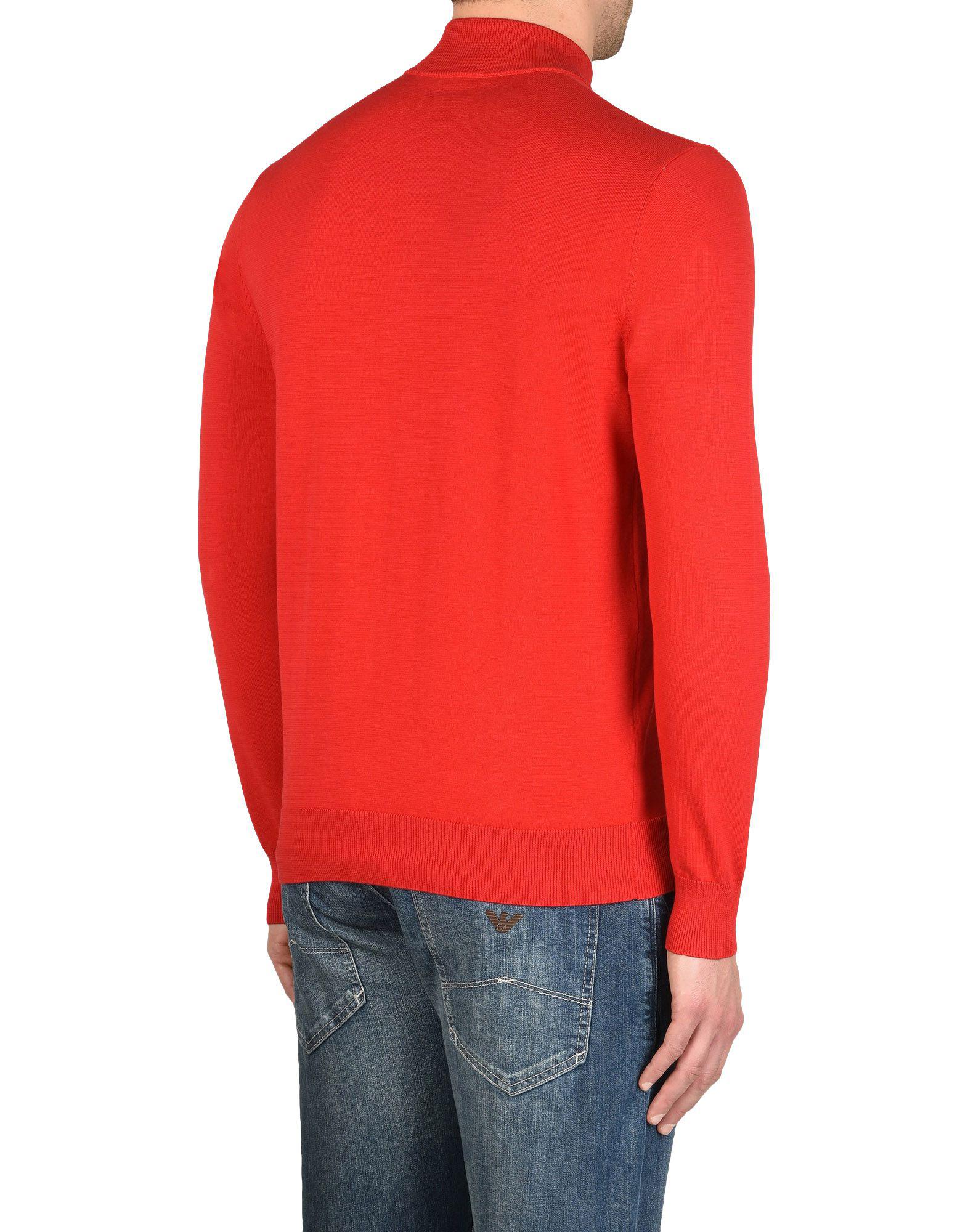 Armani Jeans Cotton Cardigan  in Red  for Men  Lyst