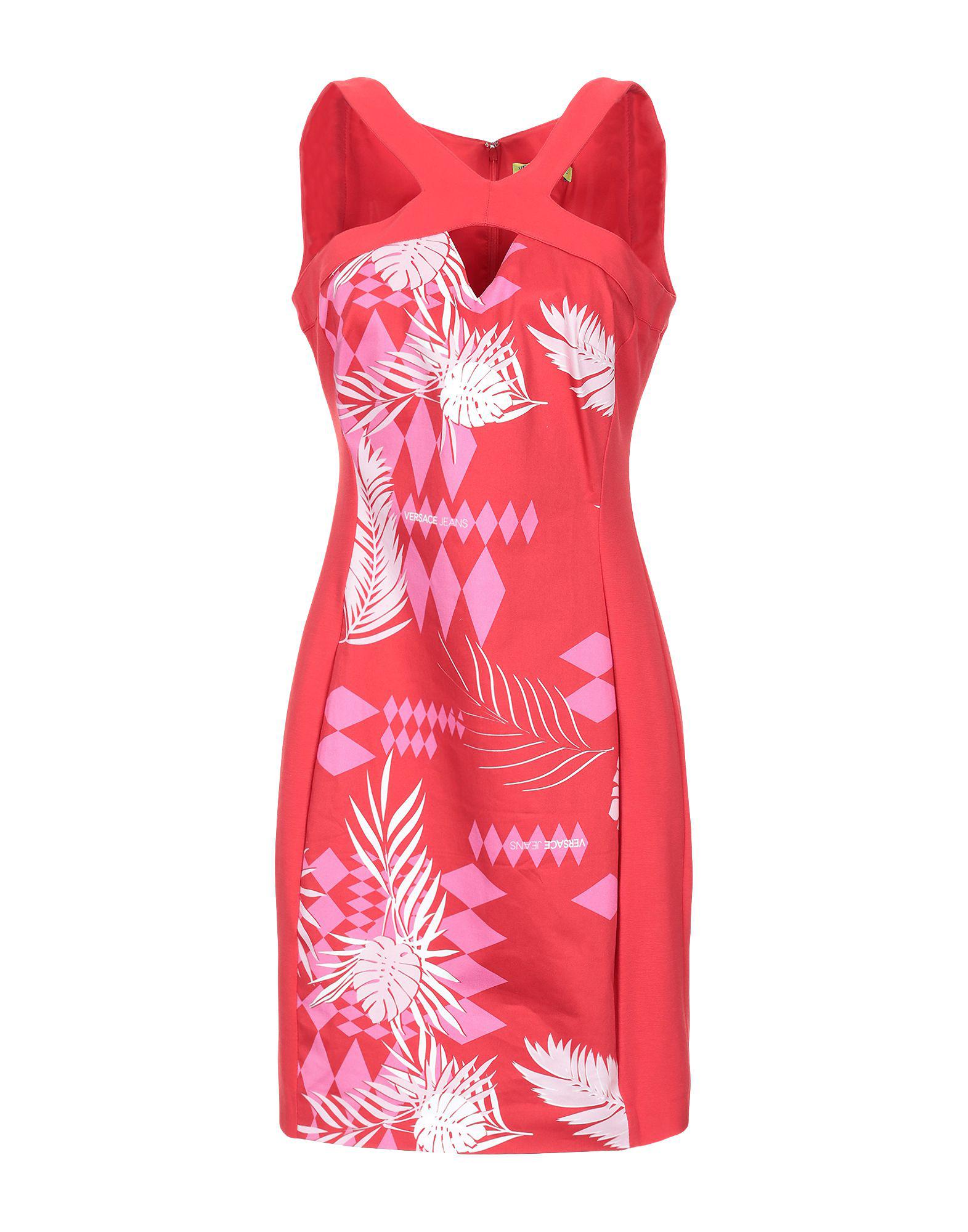 Versace Jeans Short Dress in Red - Lyst